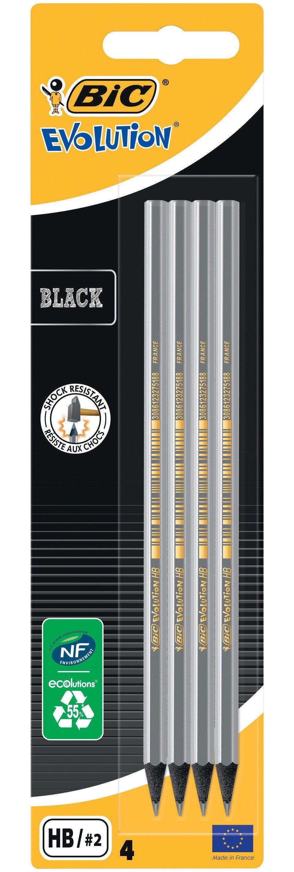 BIC Bleistift BIC Bleistifte EVOLUTION Black HB 4er Set