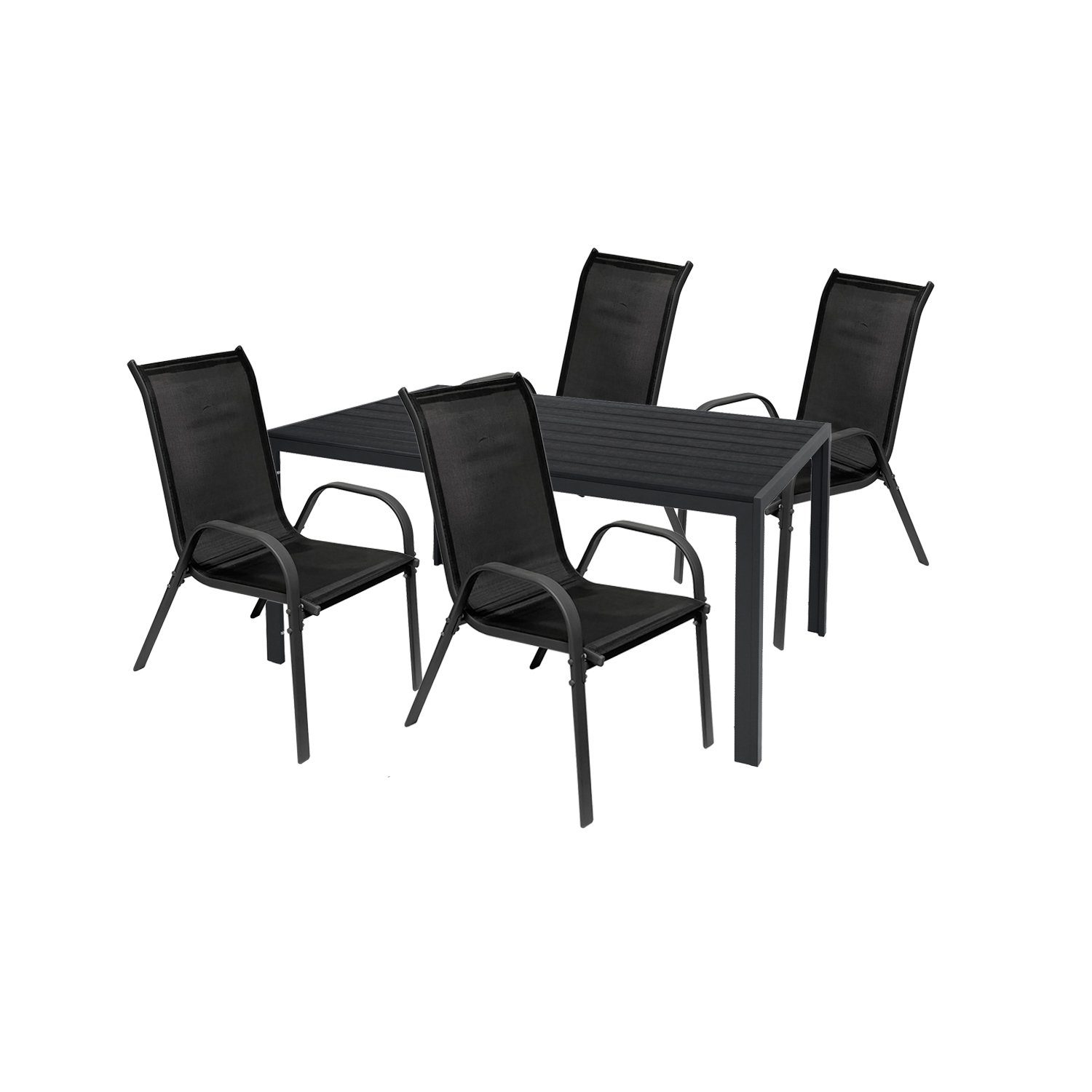 Mojawo 160x90cm Essgruppe 5tlg Sitzgruppe Gartenmöbel Essgruppe Garnitur Stuhl Tisch