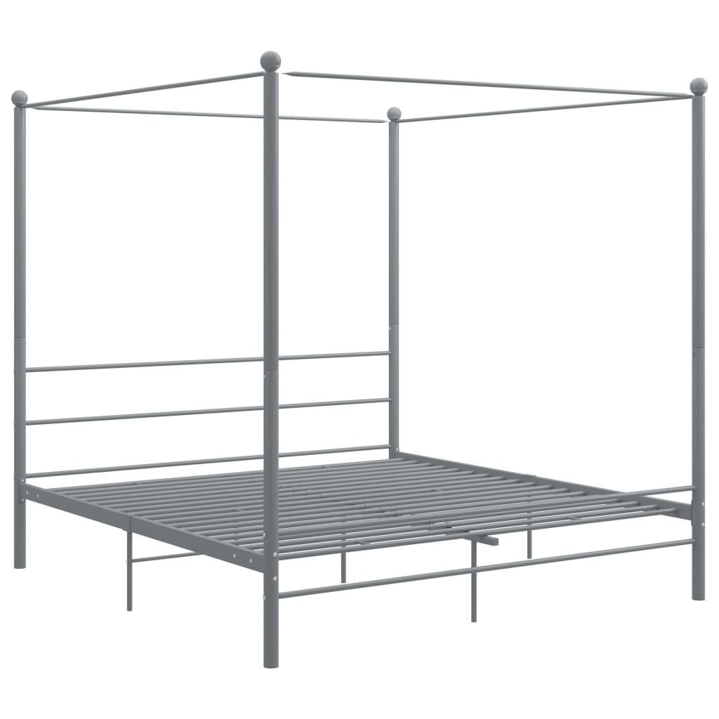 furnicato Bettgestell Himmelbett Grau Metall 180x200 günstig online kaufen