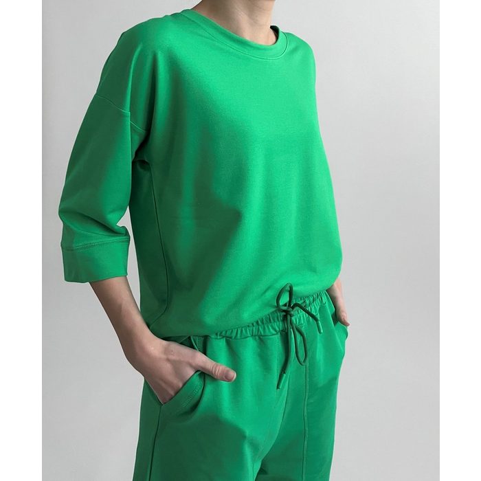 Zuckerwatte Sweatshirt mit Rundhals aus weicher Baumwolle Modal Mischung mit Stretch