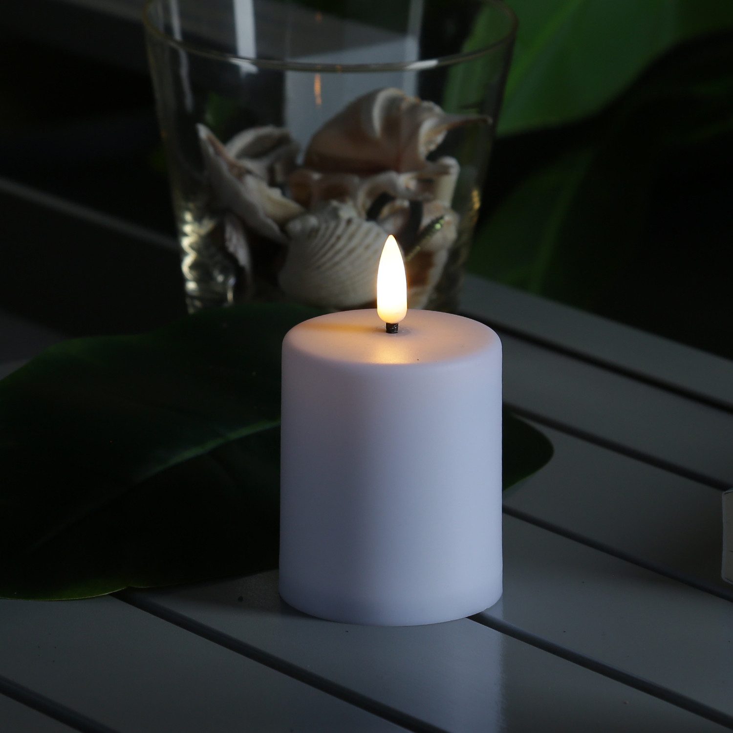 MARELIDA LED-Kerze Mini Stumpenkerze Grabkerze H: 10cm D: 6,1cm Timer Senso günstig online kaufen