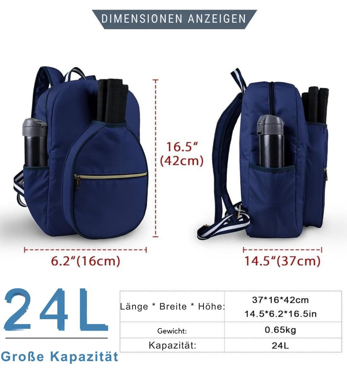 Diyarts Sportrucksack Pickleball (2 In-Ear-Kopfhörer + Ladecase), EP-T21 Bluetooth In-Ear-Kopfhörer mit Touch-Steuerung & Ladecase