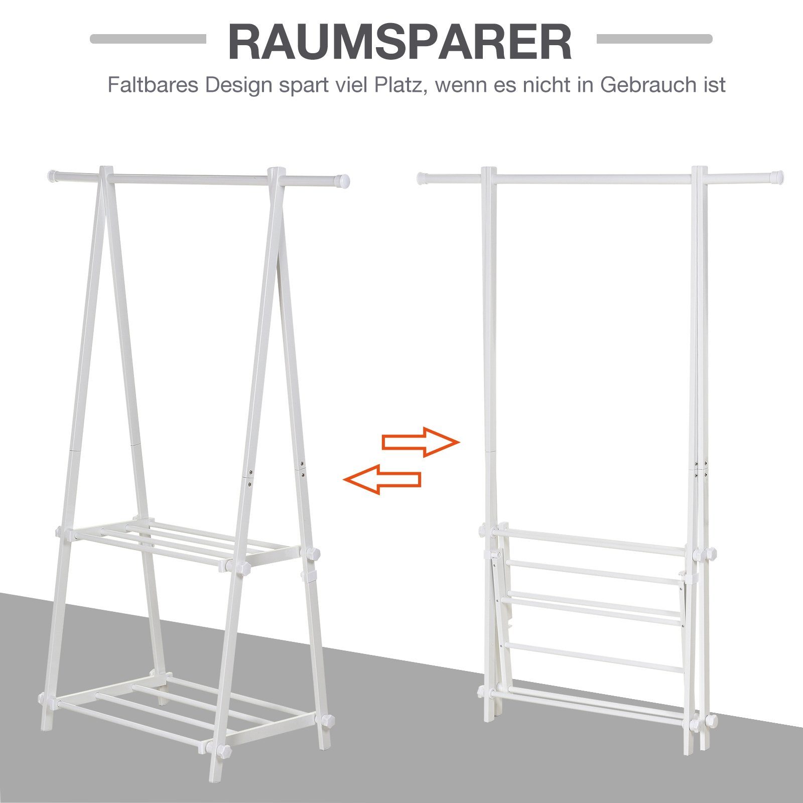HOMCOM Garderobenständer Kleiderständer mit Schuhablage