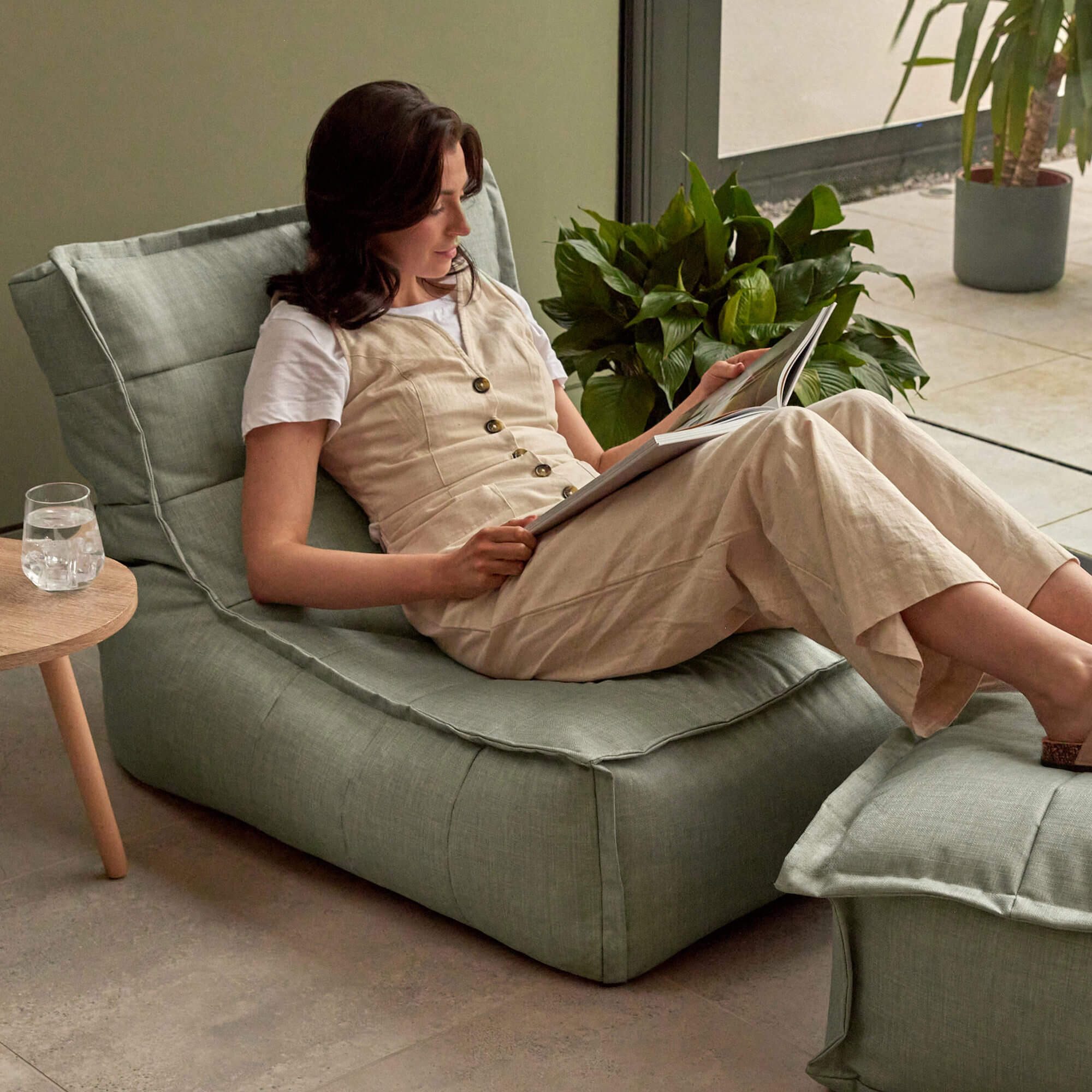 icon Sitzsack Liege Indoor Outdoor „Dolce", 75x75x96cm, Made in Germany, UV-beständig, wetterfest