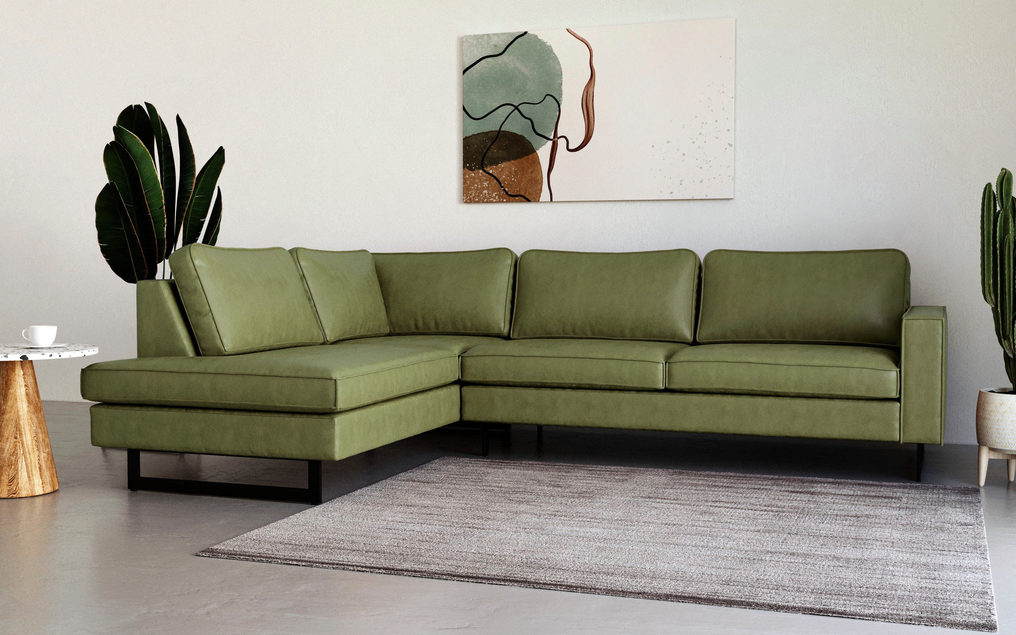 Places of Style Ecksofa "Pinto, 290 cm, Cord, Chenille, Lederoptik, Ottoman günstig online kaufen