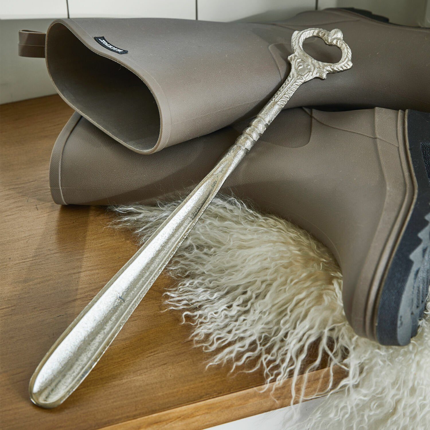 Mirabeau Kleiderständer Schuhlöffel Lucas antiksilber