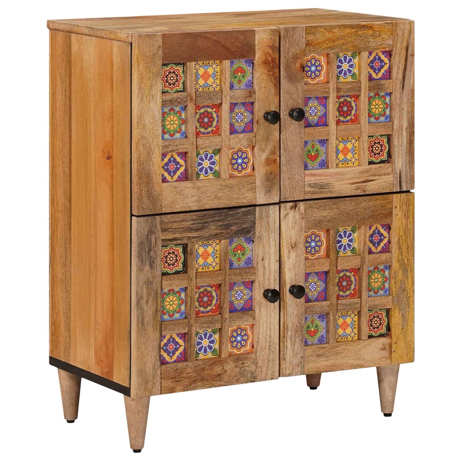 vidaXL Sideboard Sideboard mit Speicher Natur 60 x 33 x 75 cm Massivholz (1 St)