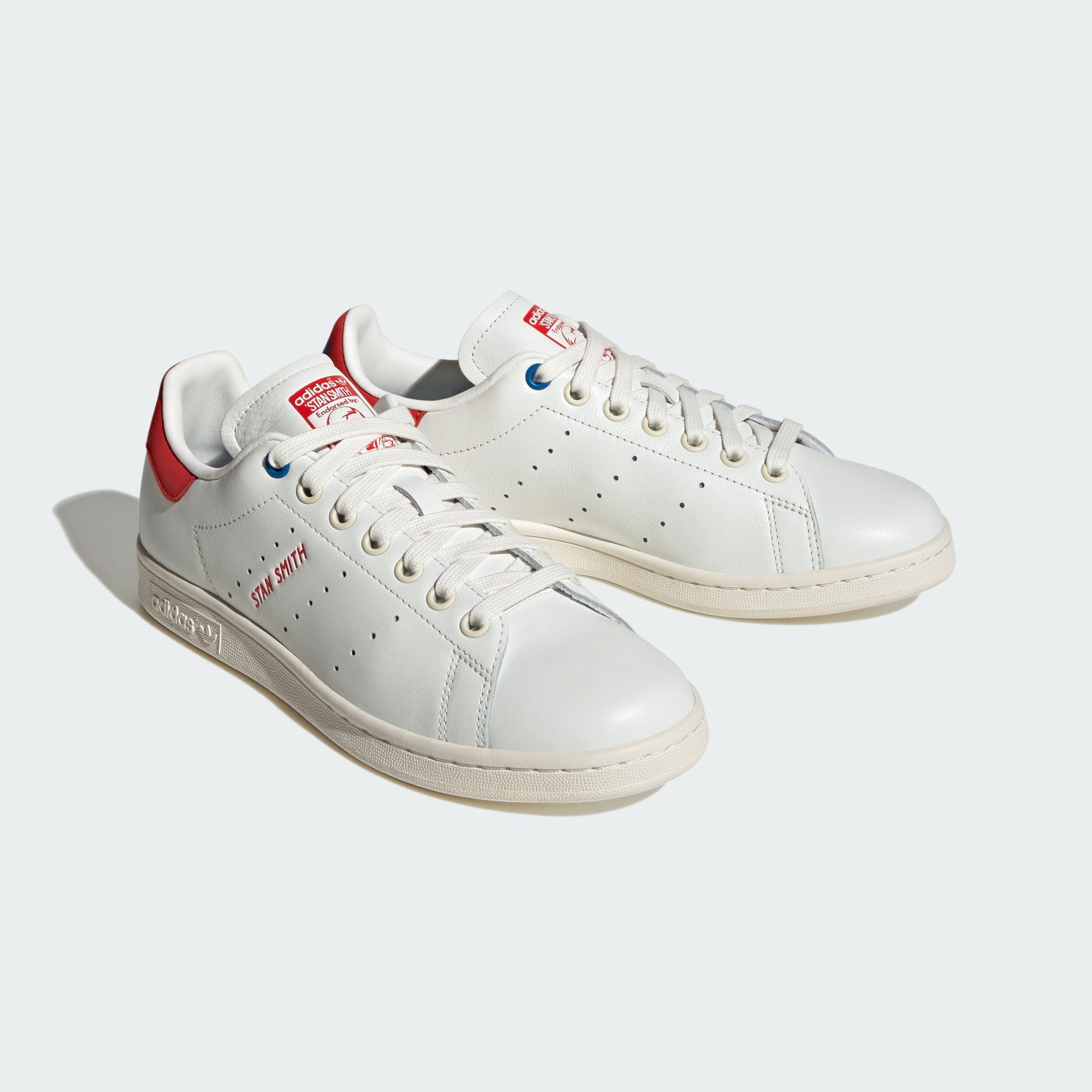 adidas Originals STAN SMITH SCHUH Sneaker Core White / Red / Bright Blue