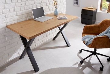 riess-ambiente Schreibtisch LOFT 140cm natur / schwarz (Einzelartikel, 1-St), Arbeitszimmer · Holzwerkstoff · Metall · eckig · Home Office