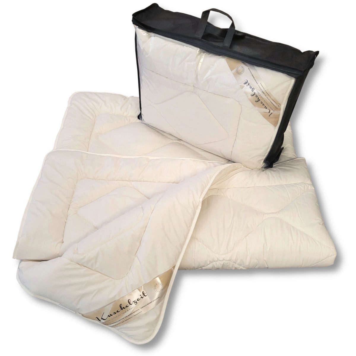 Meivita Naturhaarbettdecke Merino Schafschurwolle Zirbe Ganzjahresdecke, Füllung: 100% Wolle (mit Zirbespänen), Bezug: 100% Baumwolle, Bettdecke Hergestellt in Deutschland