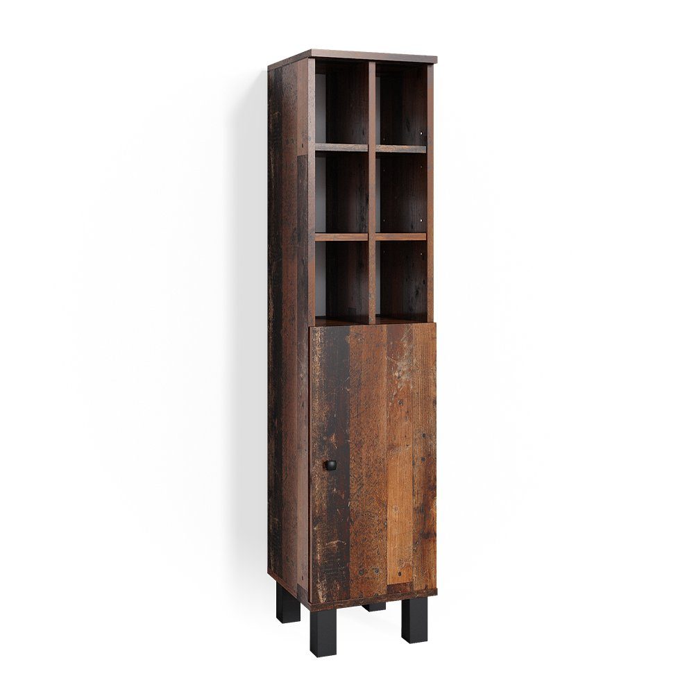 Vicco Midischrank Fynn Eiche Rustikal 30 x 131 cm Große Tür günstig online kaufen