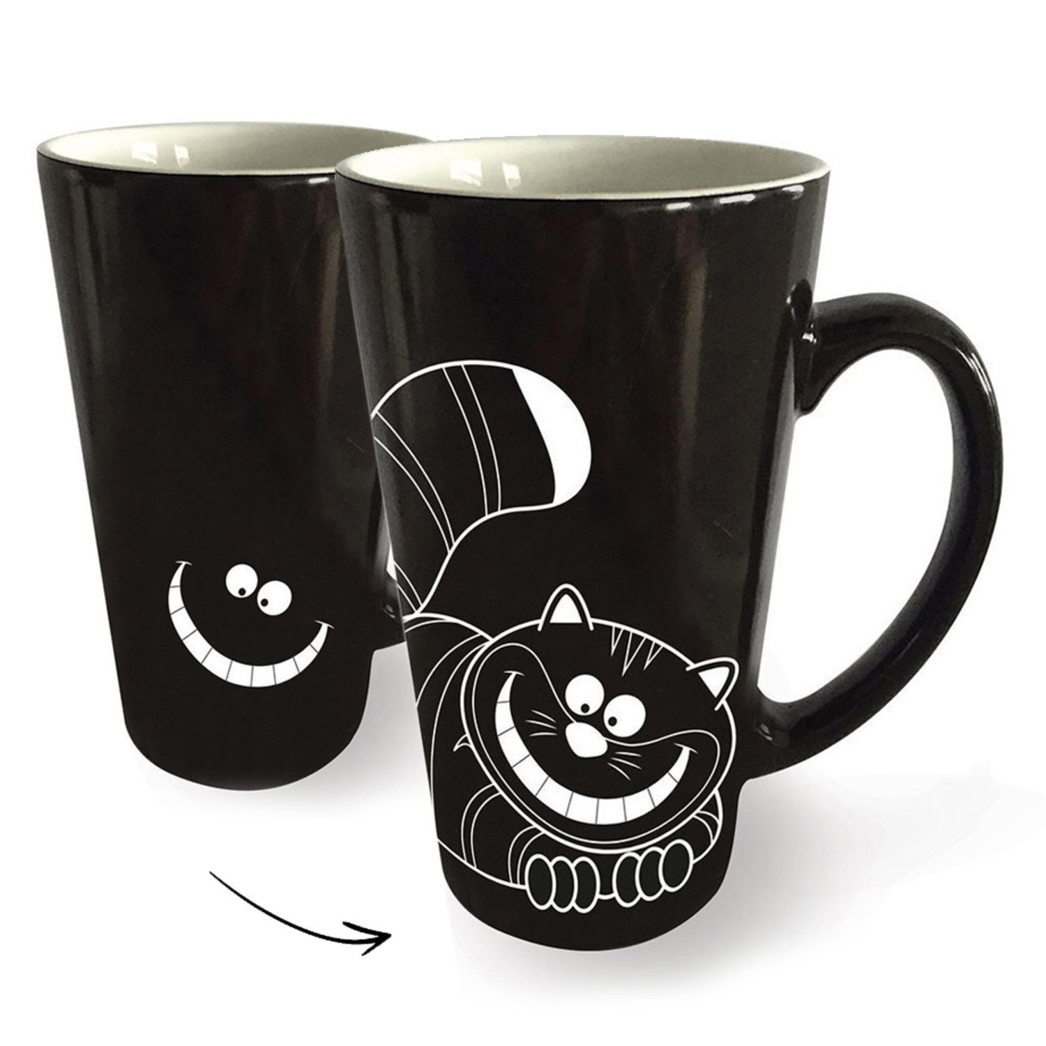 gift republic Tasse Grinsekatze Kaffeebecher mit Wärmeeffekt