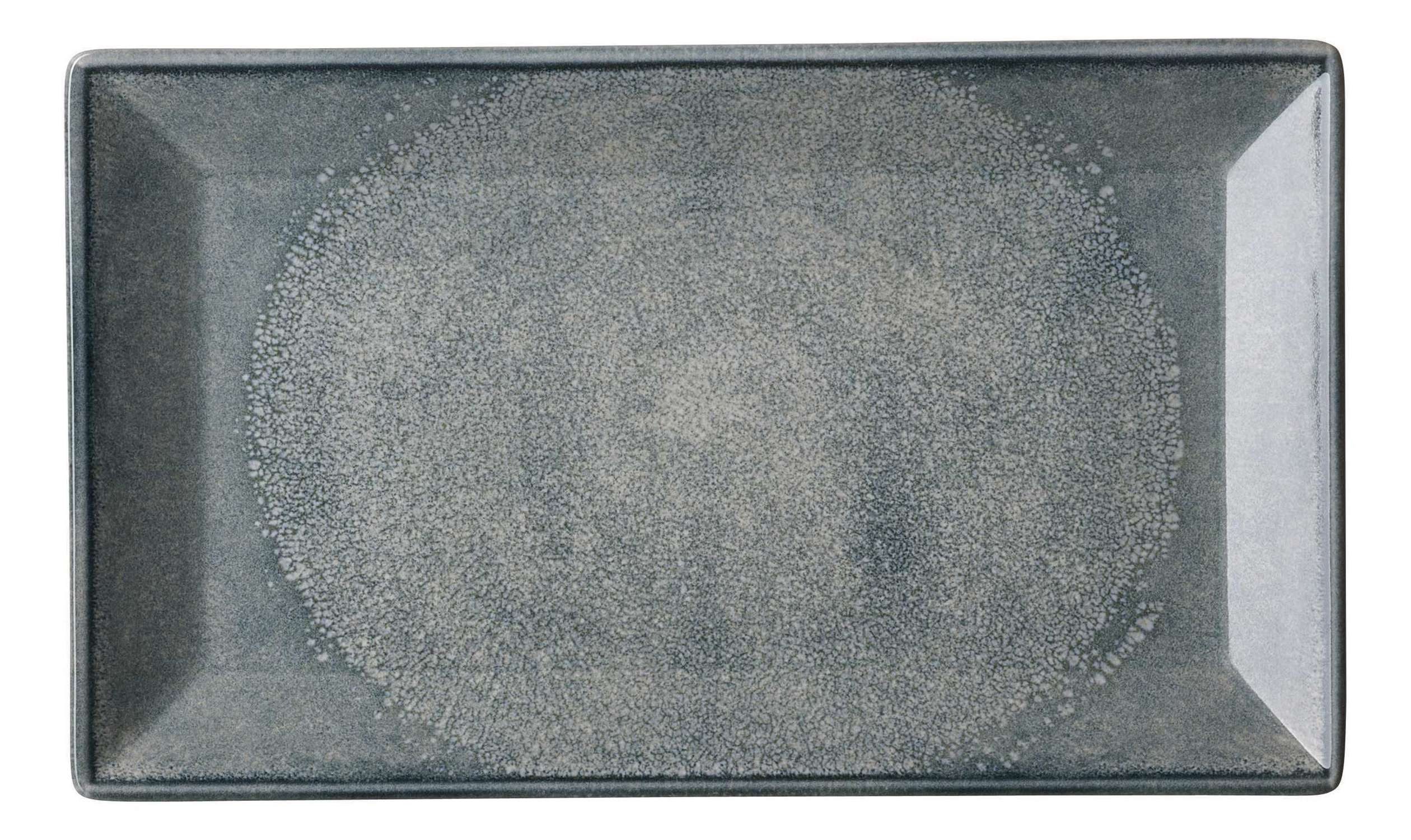 Ritzenhoff & Breker Servierplatte Grana Platte eckig 25x15 cm Graublau Steinzeug Servierplatte, Steinzeug, (1-tlg), Robuste Steinoptik mit körniger Haptik