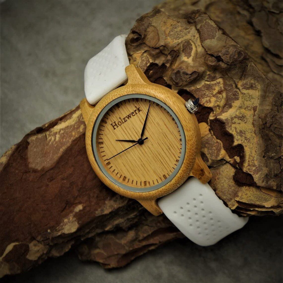 Holzwerk Quarzuhr Holz & Silikon Armband günstig online kaufen