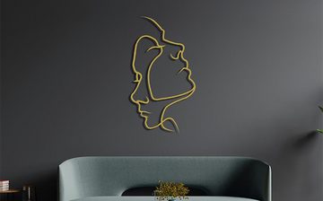 Mrichbez Wanddekoobjekt Wanddeko Metall 3D Wandskulpturen (Wanddekoration 40*22cm, 1 Stück Abstrakte Kunstkategorie), Wand Dekoration Wohnzimmer Schlafzimmer Hintergrund