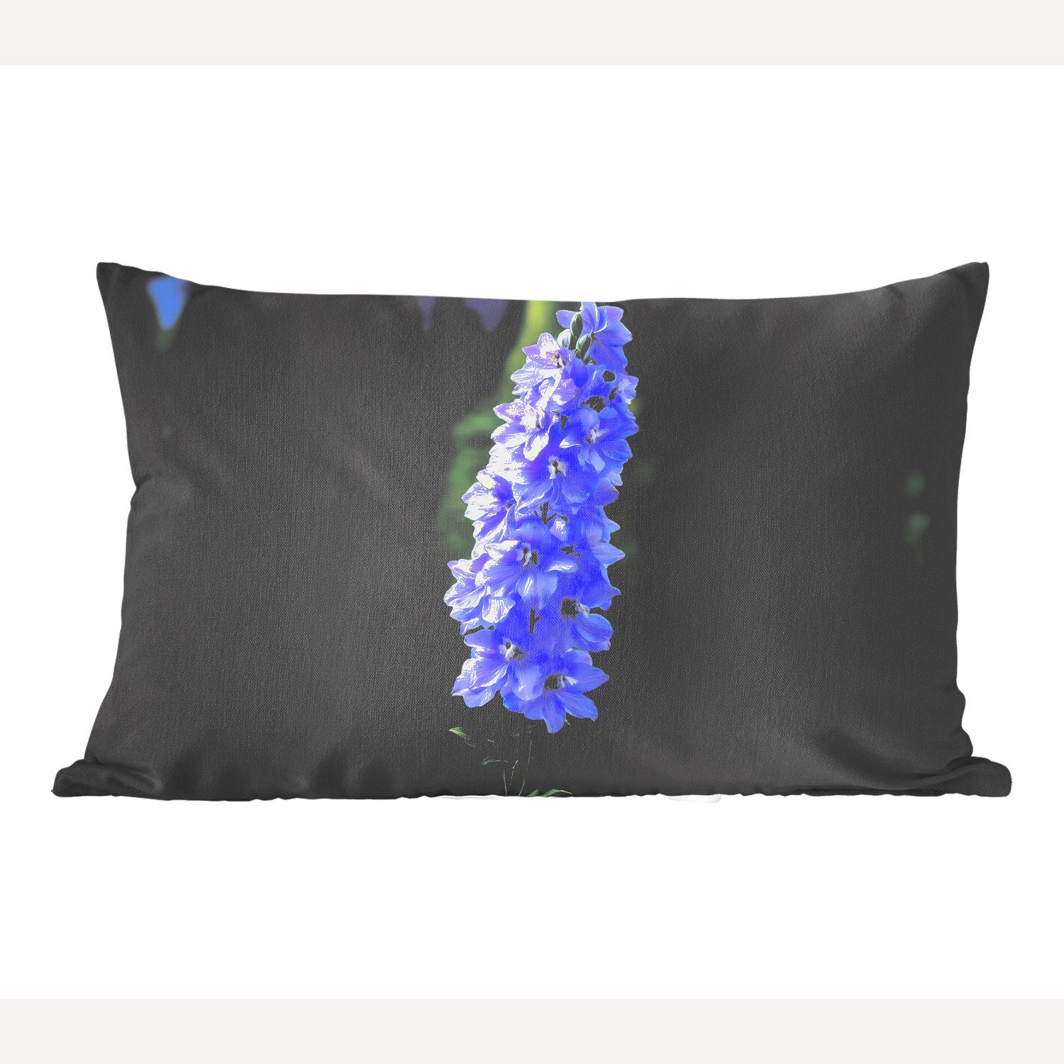 MuchoWow Dekokissen Blumen - Blau - Tannenbaum, Dekoration, Zierkissen, Kissen mit Füllung, 50x30 cm