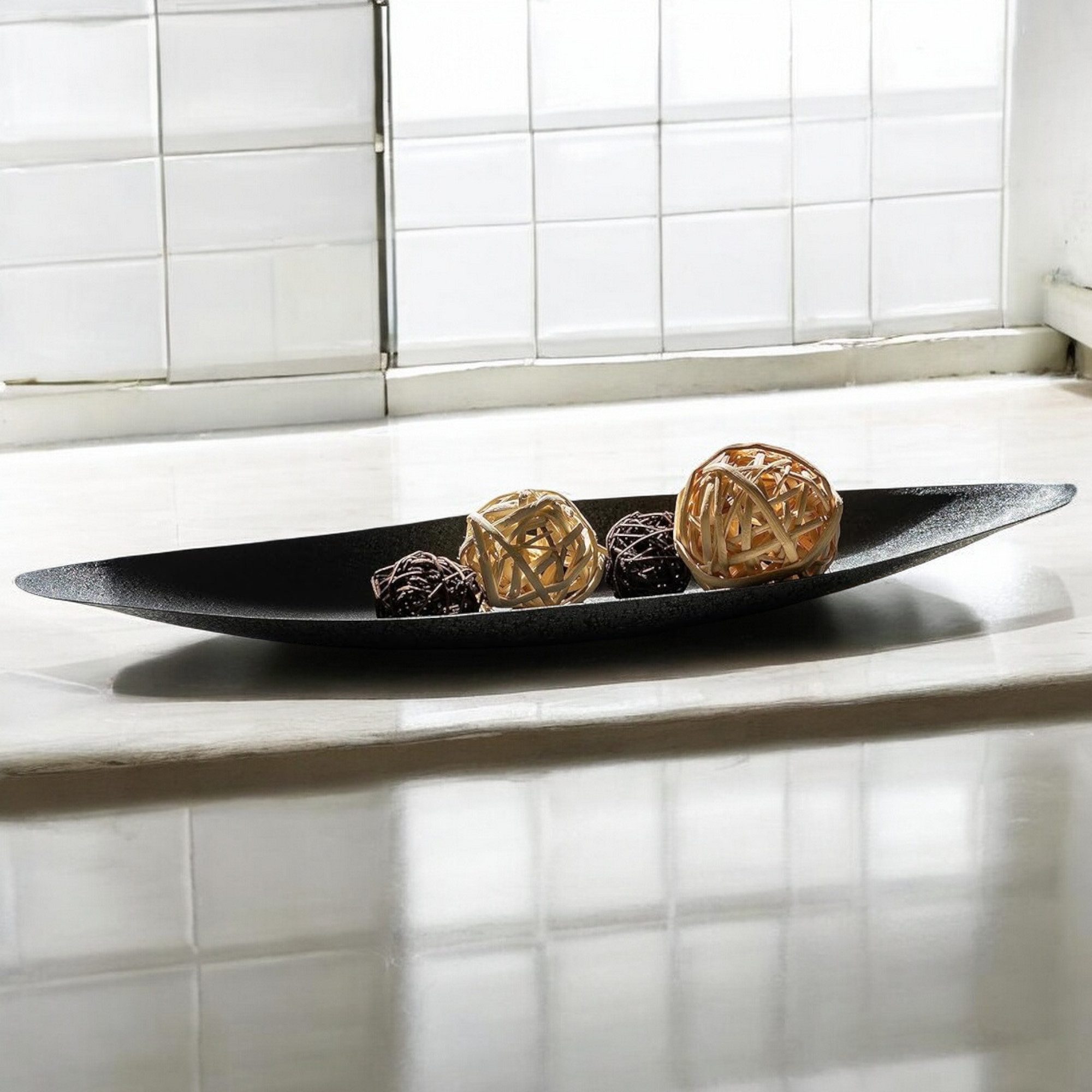 GlasArt Dekoschale XXL Deko Tablett bootsförmig Ablage-Schale, Snack Schlüs günstig online kaufen