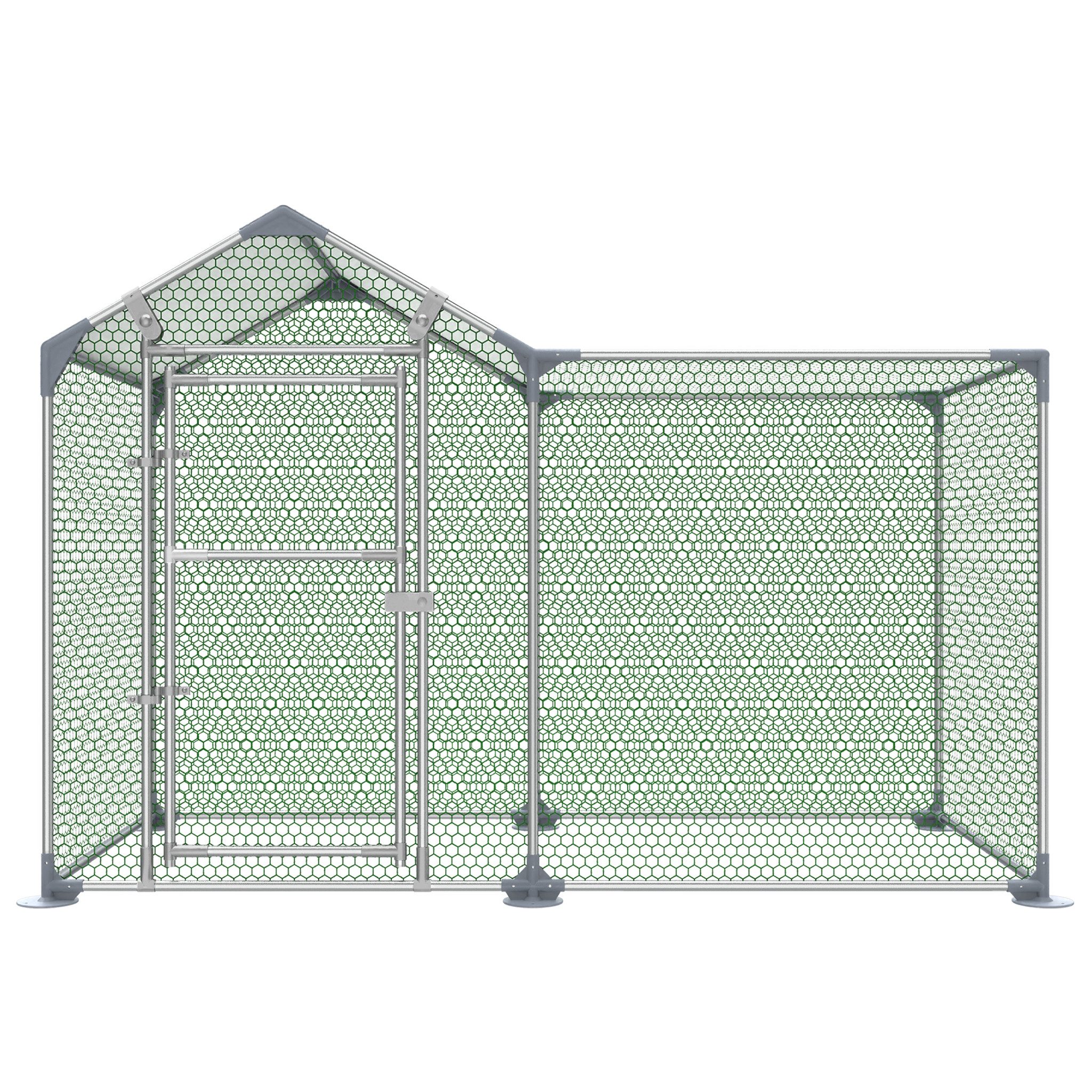 FIVMEN Hühnerstall Freilaufgehege Hühnerstall Außengehege mit Schloss Kleintierstall, Hühnerhaus für Haustierkäfig Vogelkäfig Kleintiere