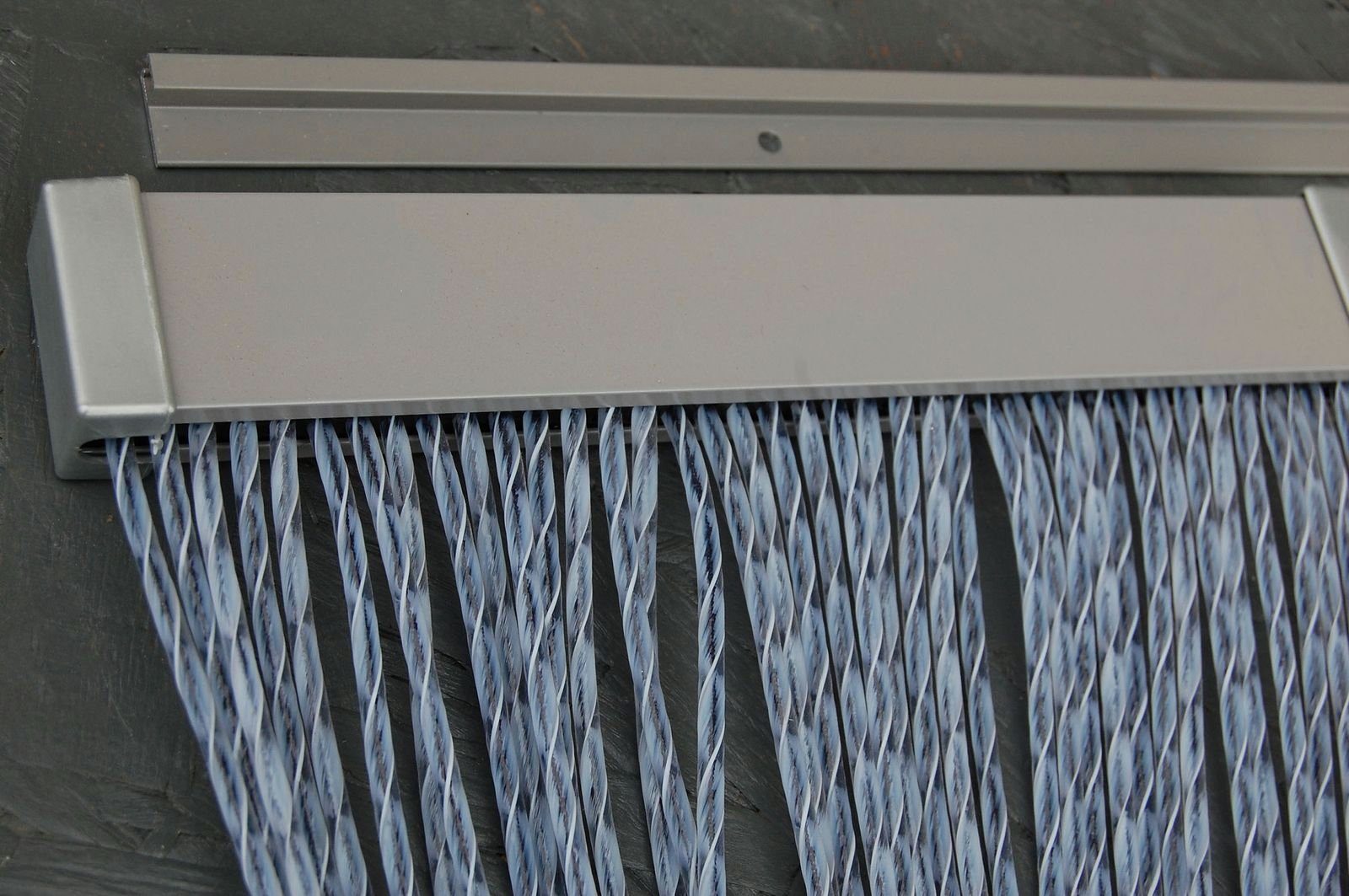Tenda Tenda Insektenschutz-Vorhang Breite individuell cm, und 2 La - La 90 Länge ASCONA 210 x grau, kürzbar PVC Streifenvorhang