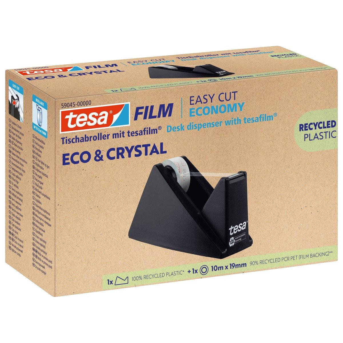 tesa Klebeband tesa Klebeband ECO & CRYSTAL im Tischabroller 10mx19mm Faltschachtel
