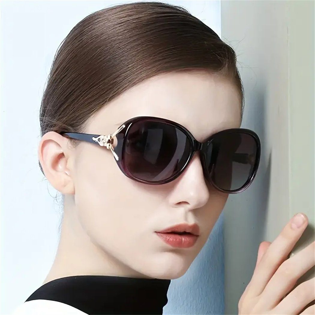 Runde DAYUT Rahmen Sonnenbrille mit Farbverlauf Sonnenbrille Frauen Mode Gläser für (1-St)