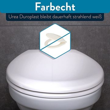 Benkstein WC-Sitz Premium Klodeckel antibakteriell- WC Deckel 2x Quick-Release, Toilettendeckel WC Sitz mit Quick-Release-Funktion und Soft close