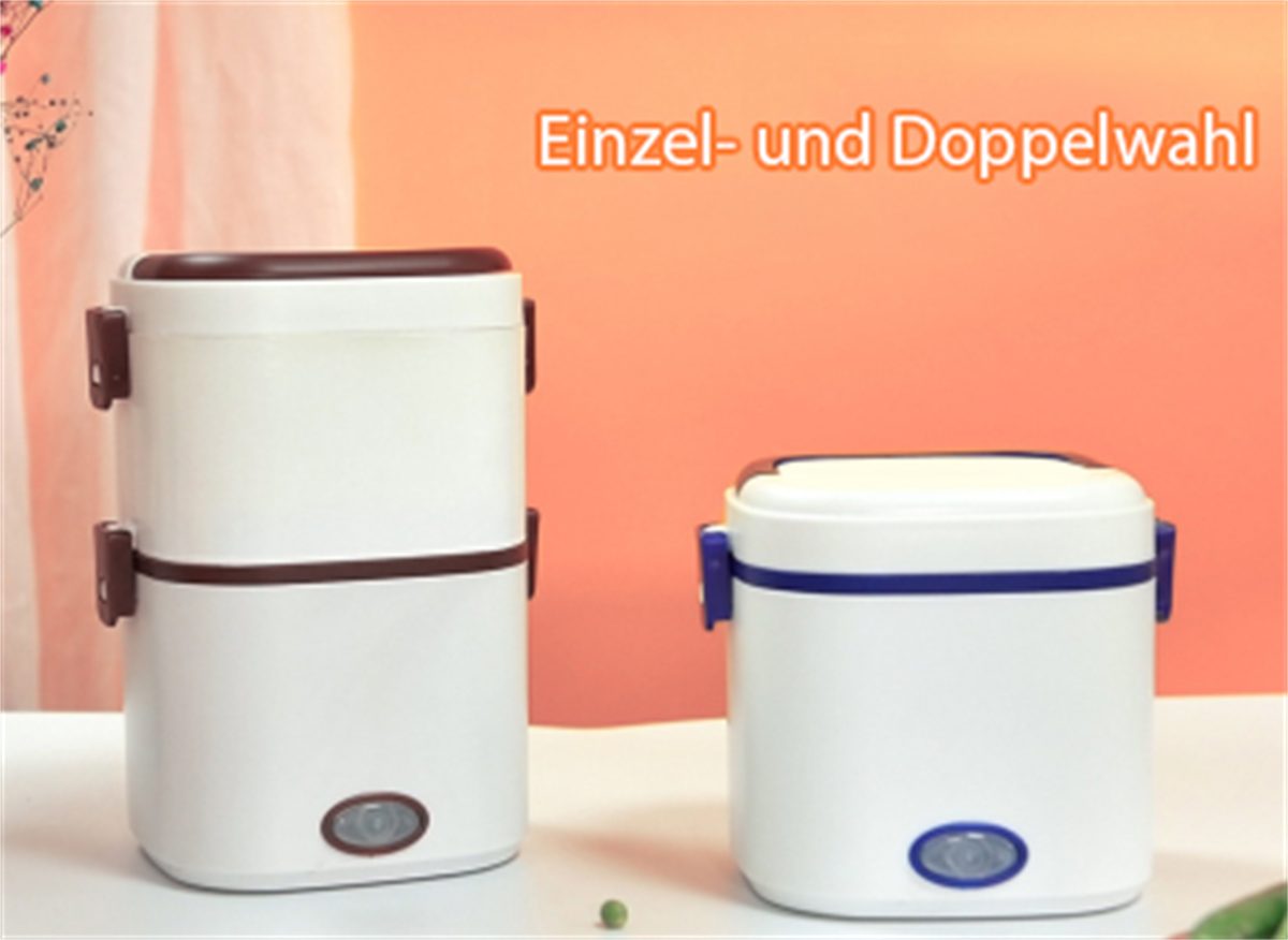 Hellbraun isolierte und Lunchbox carefully Edelstahl Tragbare, elektrisch aus Lunchbox beheizte selected
