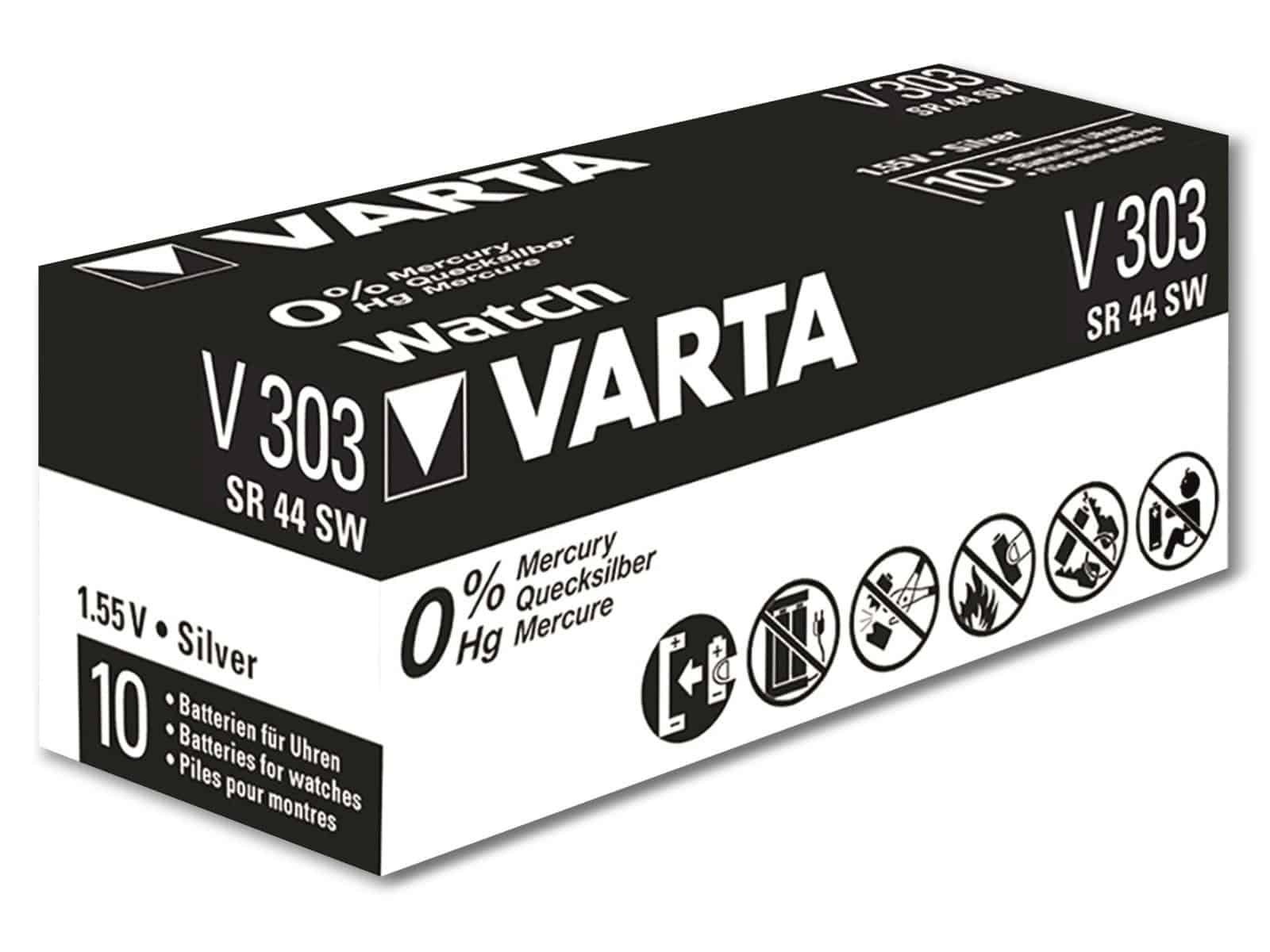 VARTA VARTA Knopfzelle Silver SR44, Oxide, Knopfzelle 303 1.55V