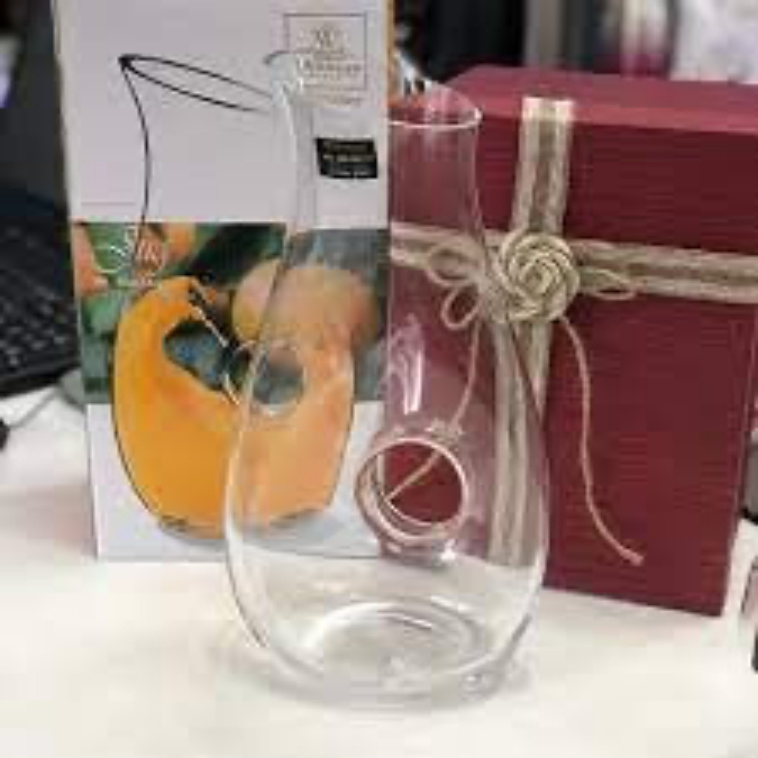 Wilmax England_Homtex Wasserkanne, Mundgeblasener Kristallkrug – 1400 ml, bleifrei, für Säfte und Wasser