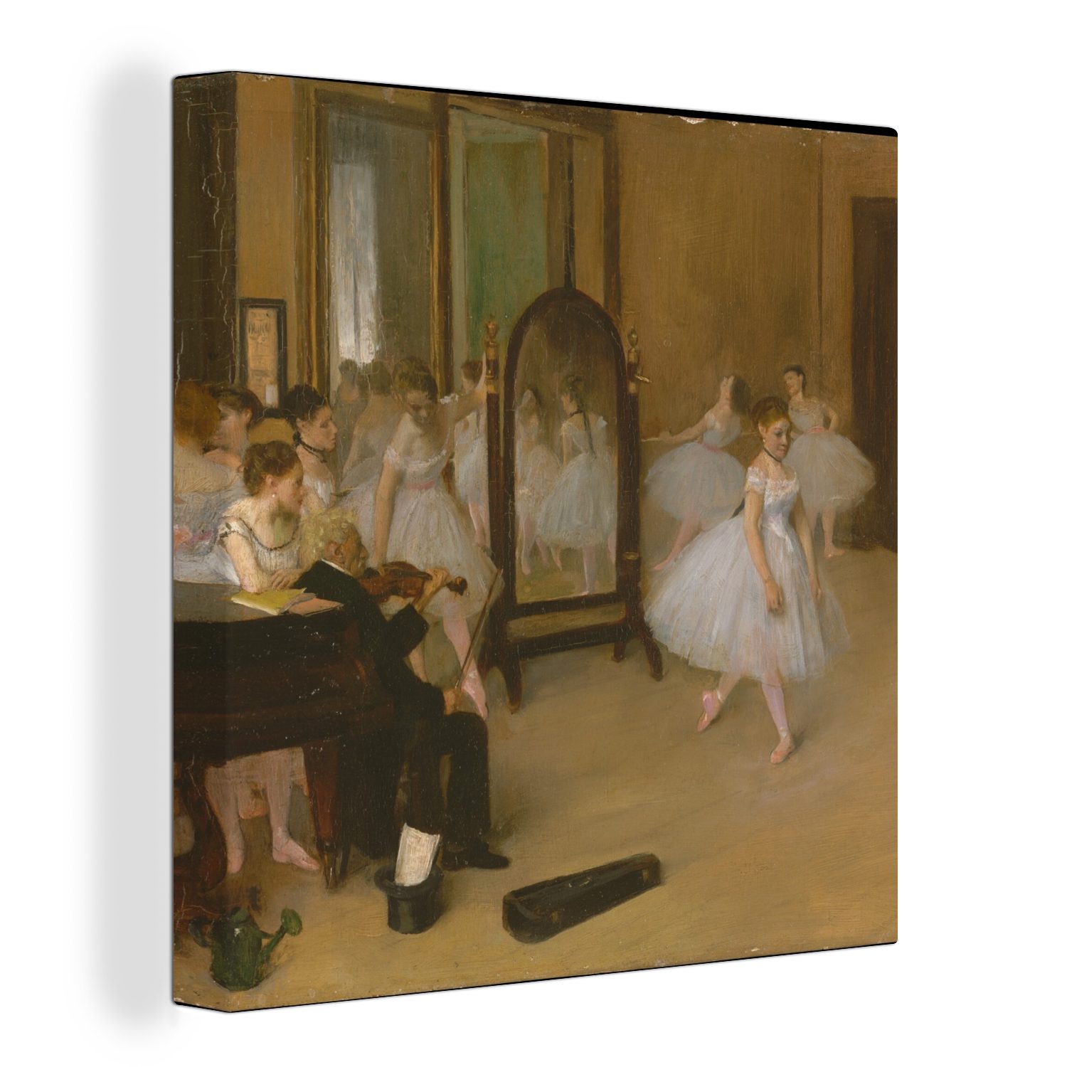 OneMillionCanvasses® Leinwandbild Die tanzende Klasse - Gemälde von Edgar Degas, (1 St), Leinwand Bilder für Wohnzimmer Schlafzimmer