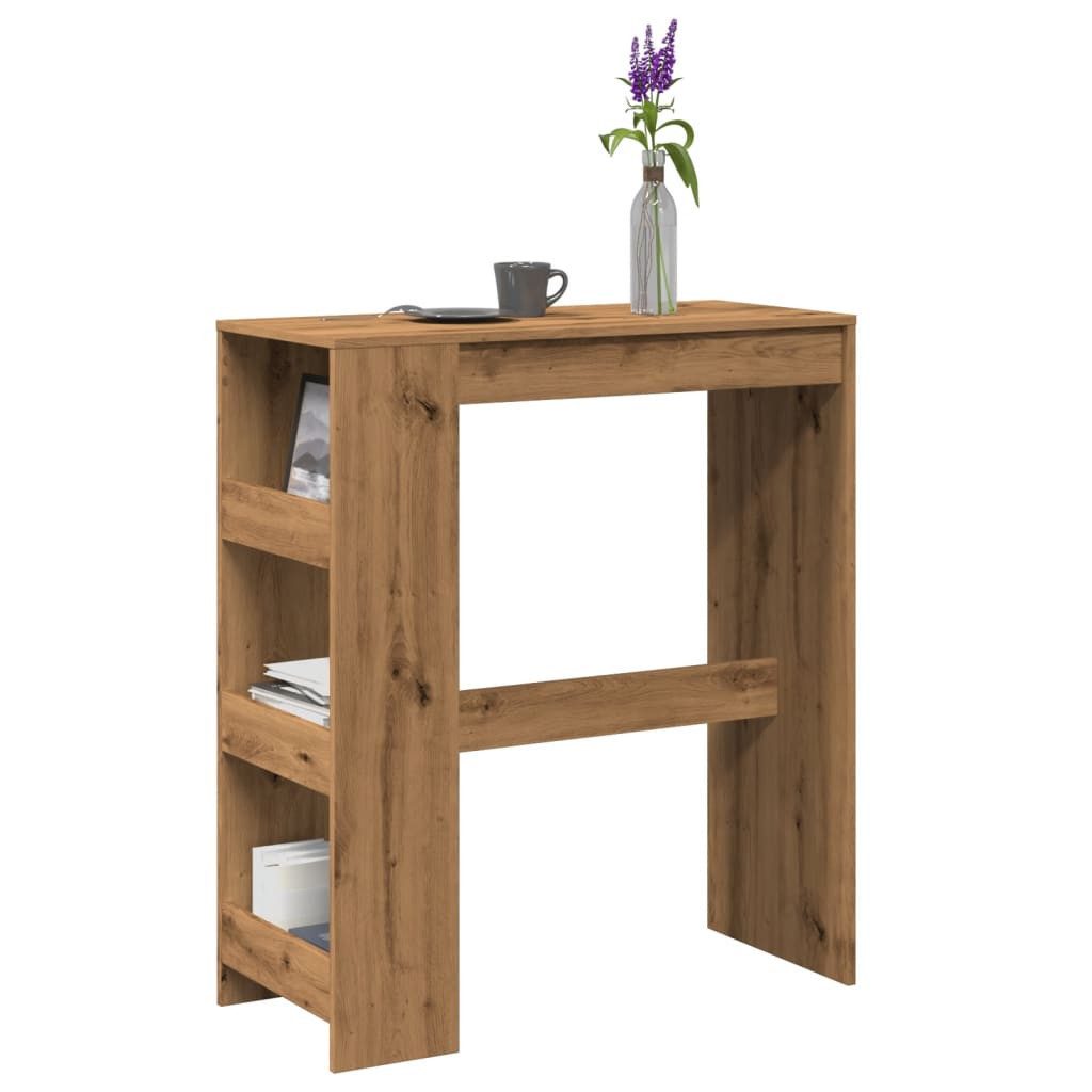 vidaXL Esstisch Bartisch mit Regal Artisan-Eiche 90x40x103,5 cm Holzwerkstoff (1-St)