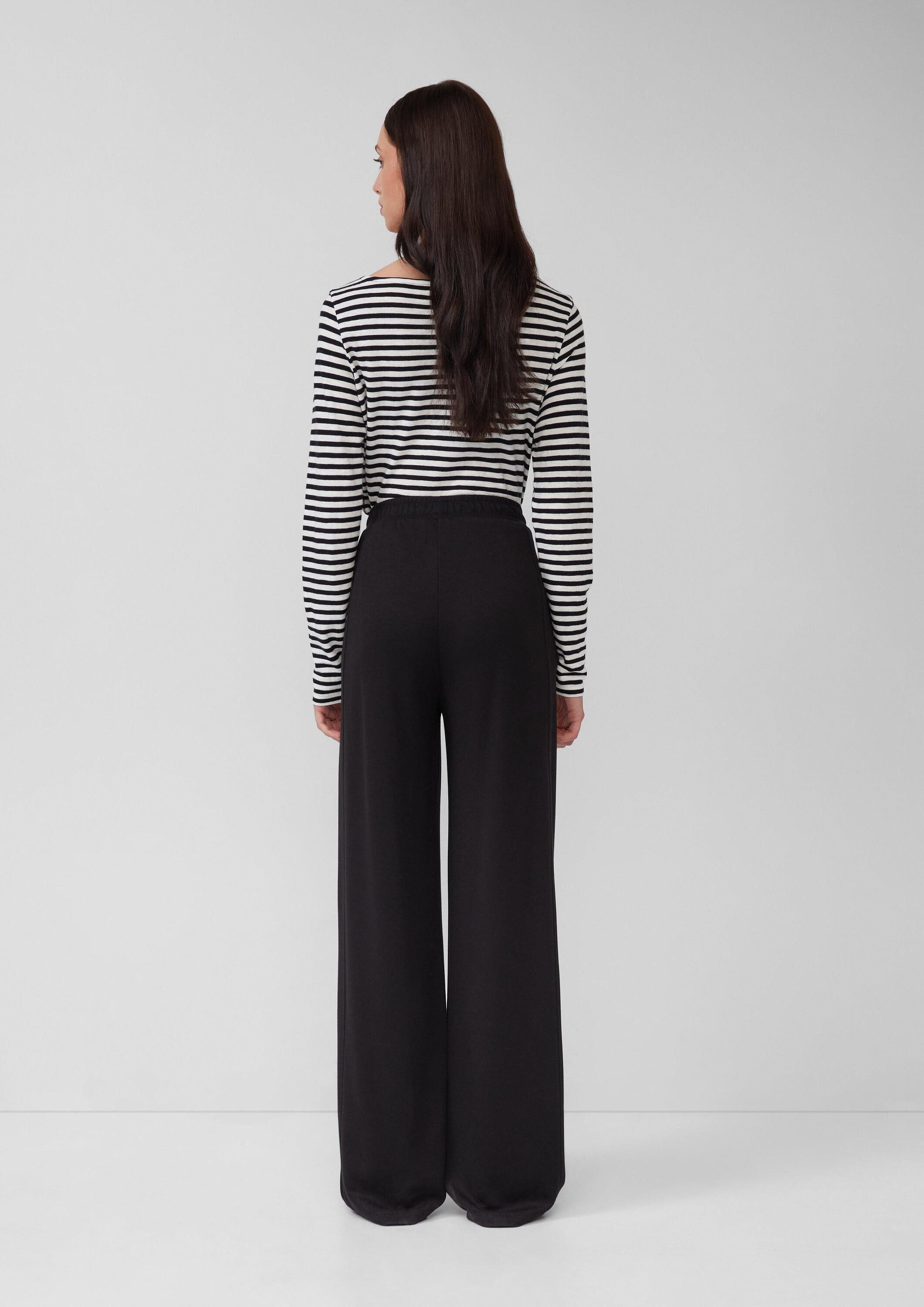 s.Oliver Chinos Hose Scuba-Jogpants mit Wide Leg und Elastikbund