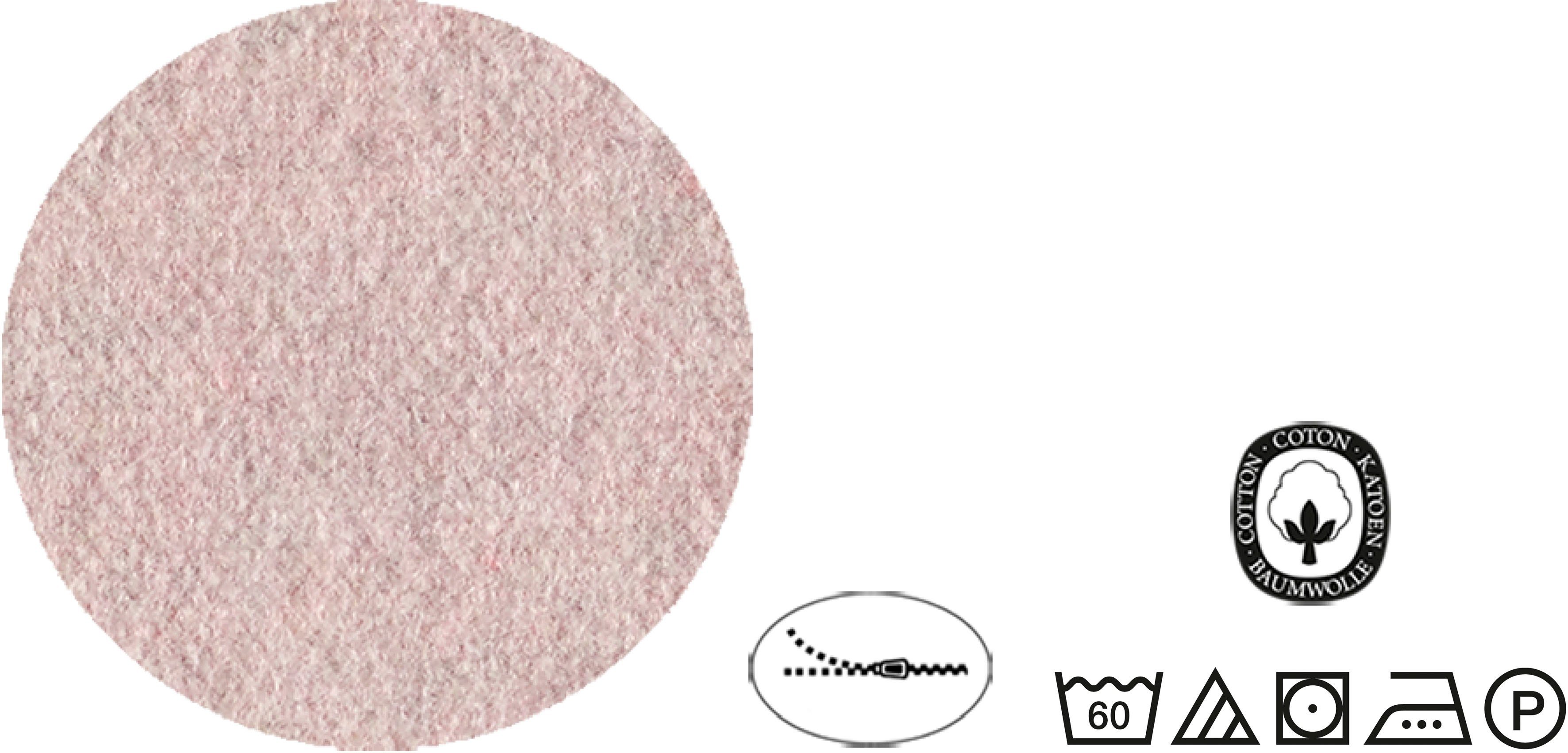 Biberna Kissenbezug Hermal Flanell mit Reißverschluss, Melange-Optik, Wendekissenbezug, (1 Stück), Feinflanell, Made in Germany zertifiziert, kuschelig weich, mit Paspel