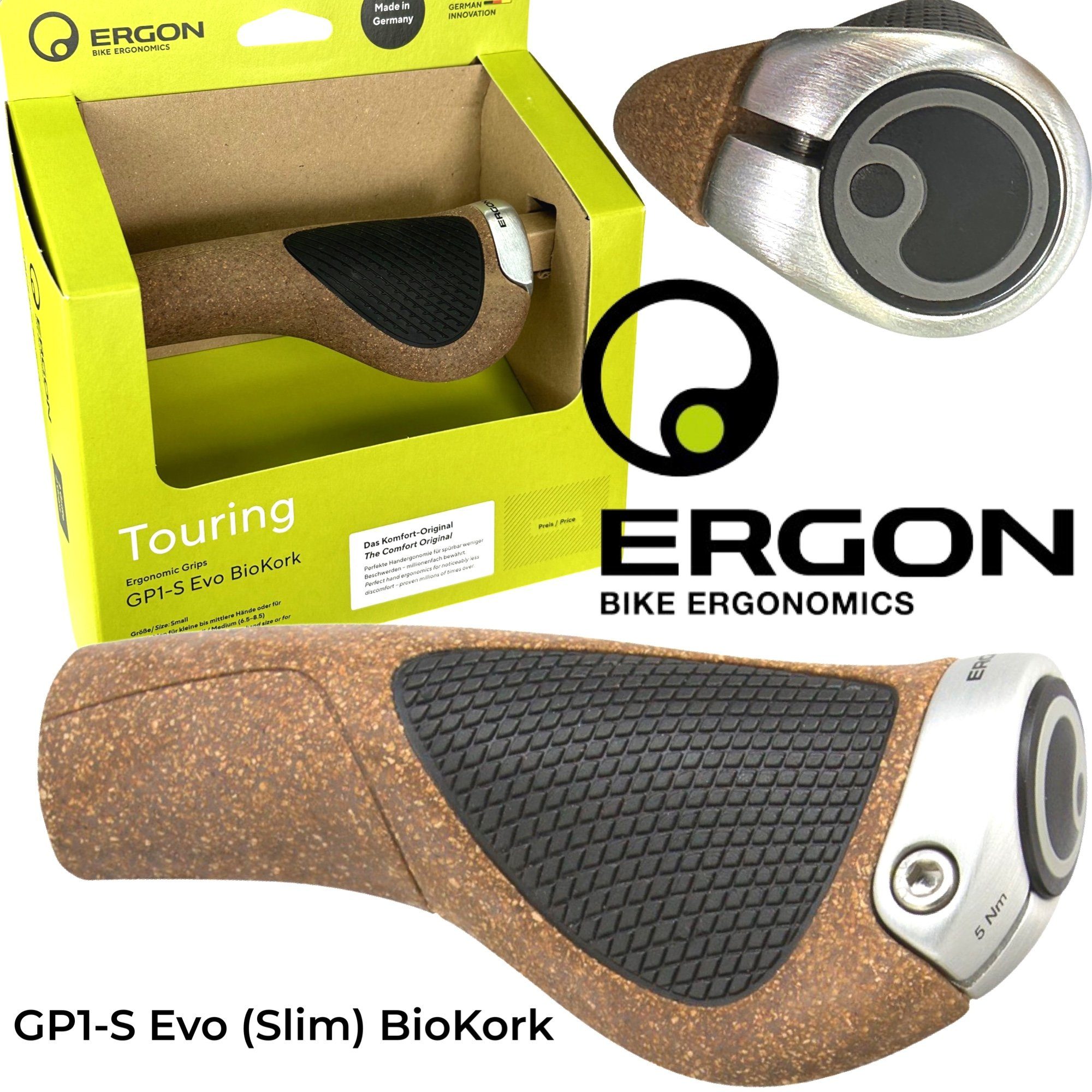 Ergon Fahrradlenker Ergon GP1-S EVO BioKork City Tour Ebike Ergo komfort Fahrrad Griffe