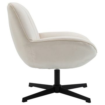 CARO-Möbel Sessel, Wohnzimmer Polster Lese Sessel Velour Bezug Metallgestell schwarz mode