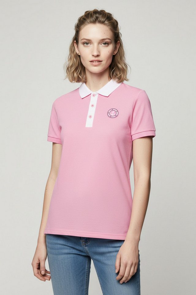 Zwillingsherz Poloshirt Maritim kontrastierende Polokragen mit Knopfleiste, Brustlogo mit Anker