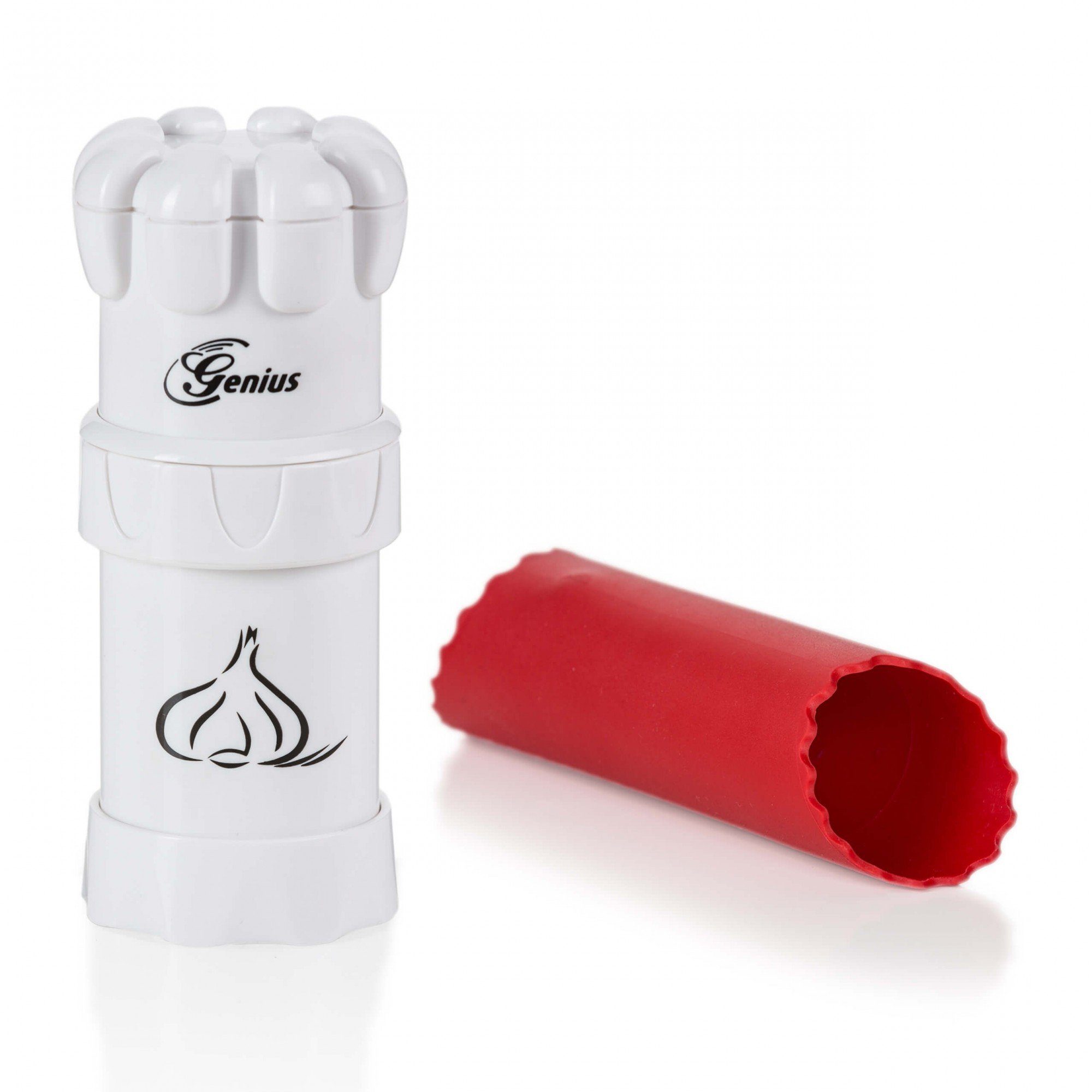 Genius Knoblauchschneider Knoblauch-Schneider G5, Set 2-tlg., weiß, schonendes Schneiden