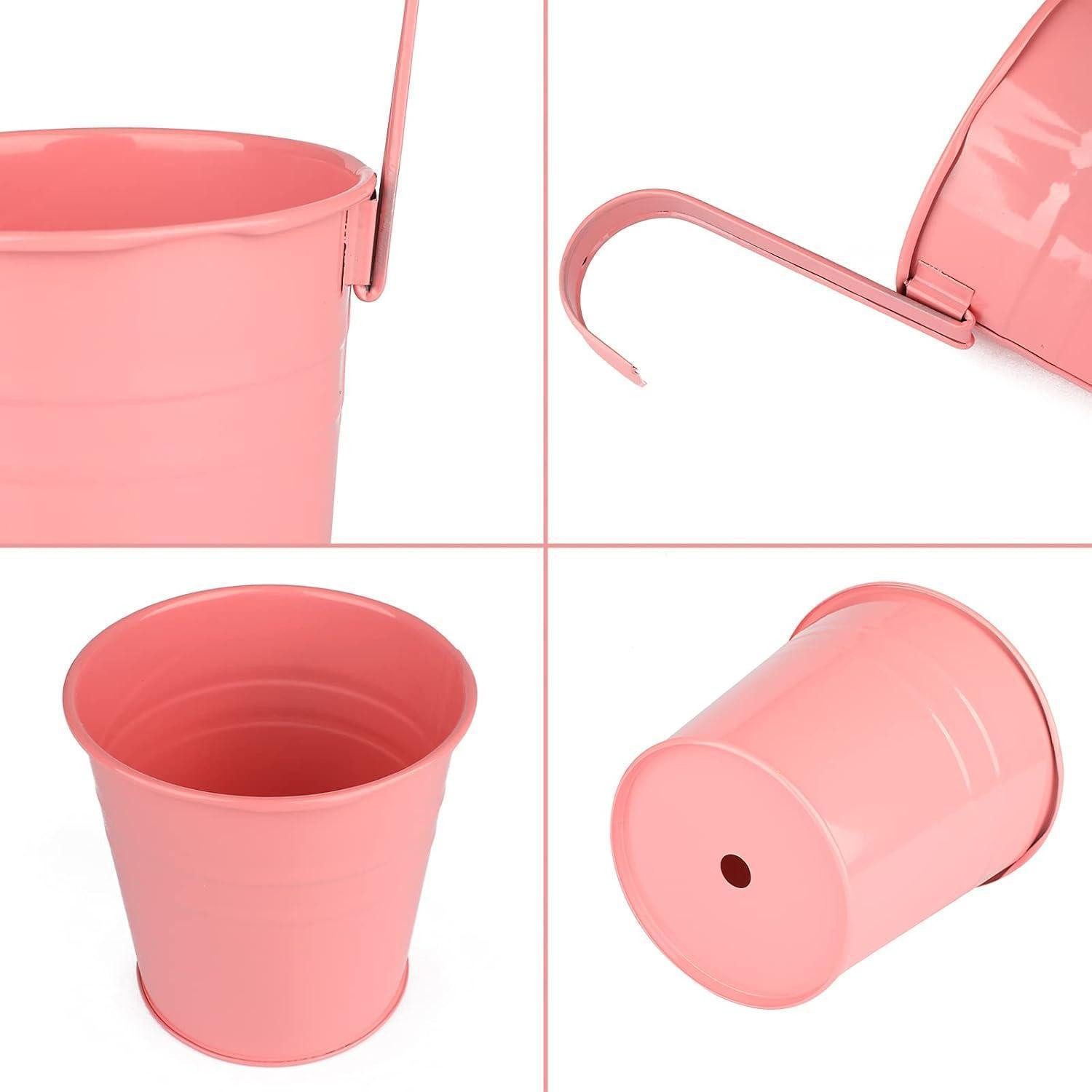 LuxusKollektion Blumentopf Blumentöpfe zum Aufhängen Metall Bunt 10Stück Garten Töpfe Balkon Zaun
