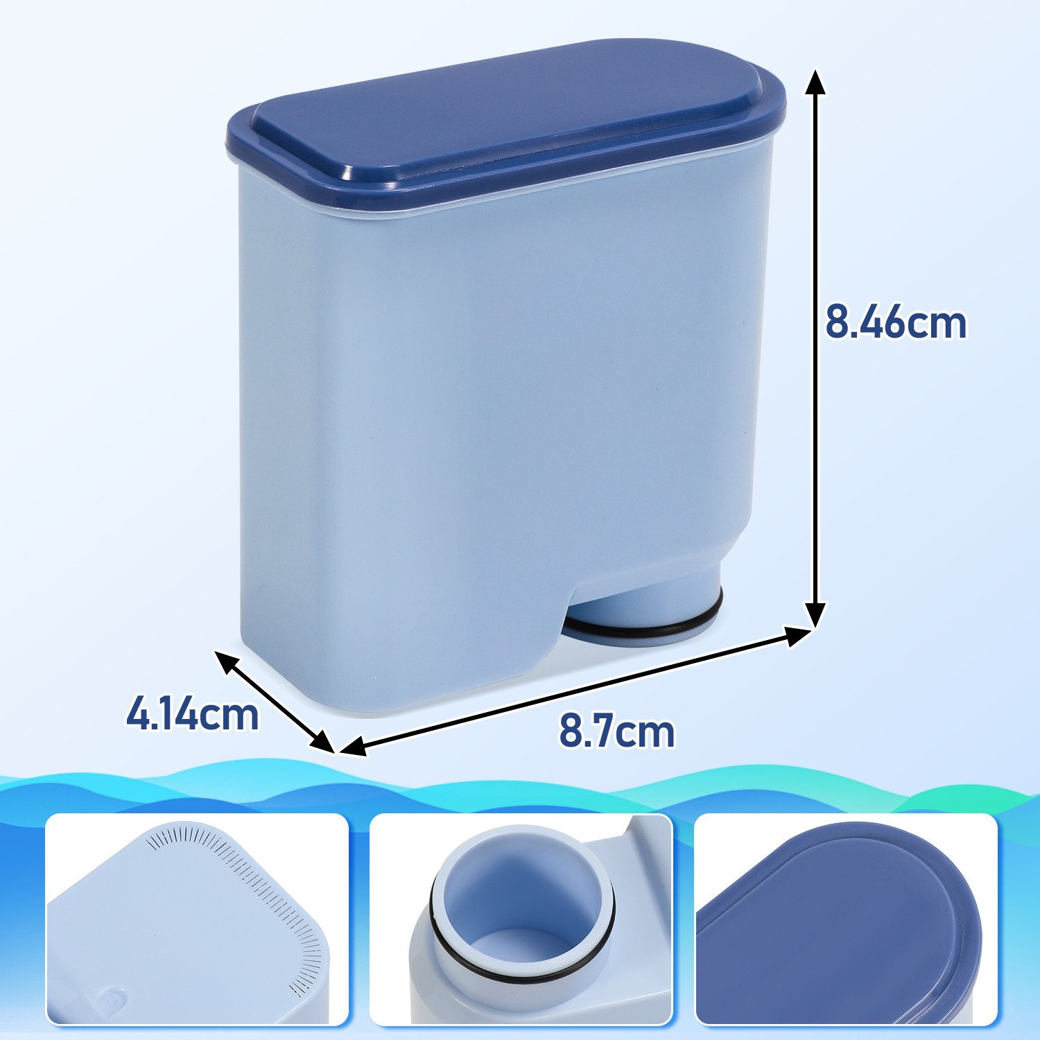 Clanmacy Wasserfilter 2x Waterdrop Ersatzwasserfilter für Philips AquaClean CA6903/10 SÜD, Zubehör für Philips Saeco Kaffeevollautomaten, für Philips Saeco Aqua – Bild 2 von 5