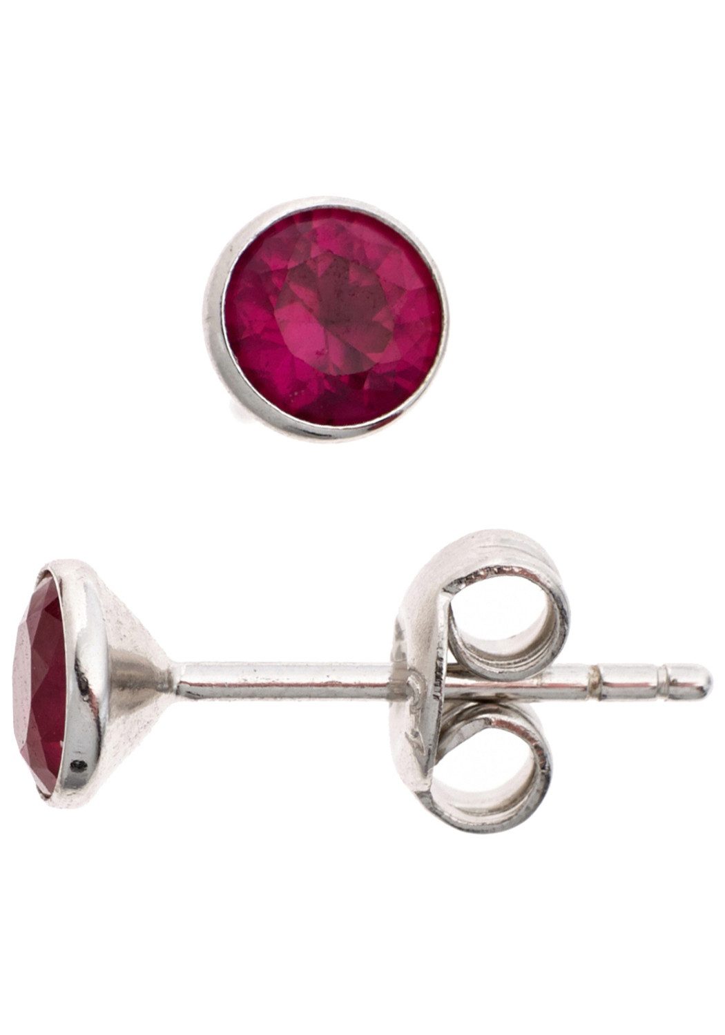 JOBO Paar Ohrstecker Kleine runde Zirkonia-Ohrringe 5,5 mm, 925 Silber mit Zirkonia