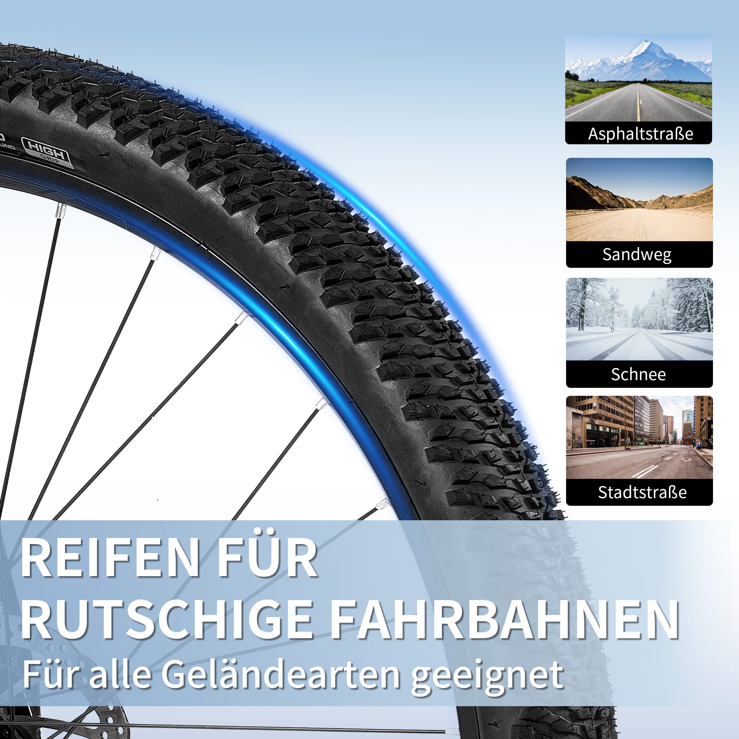 Lauxjack Mountainbike 29" Mountainbike für Damen & Herren, Hardtail, 21-Gang Shimano, Scheibenbremsen vorne & hinten, komfortabler Feder-Diamantrahmen