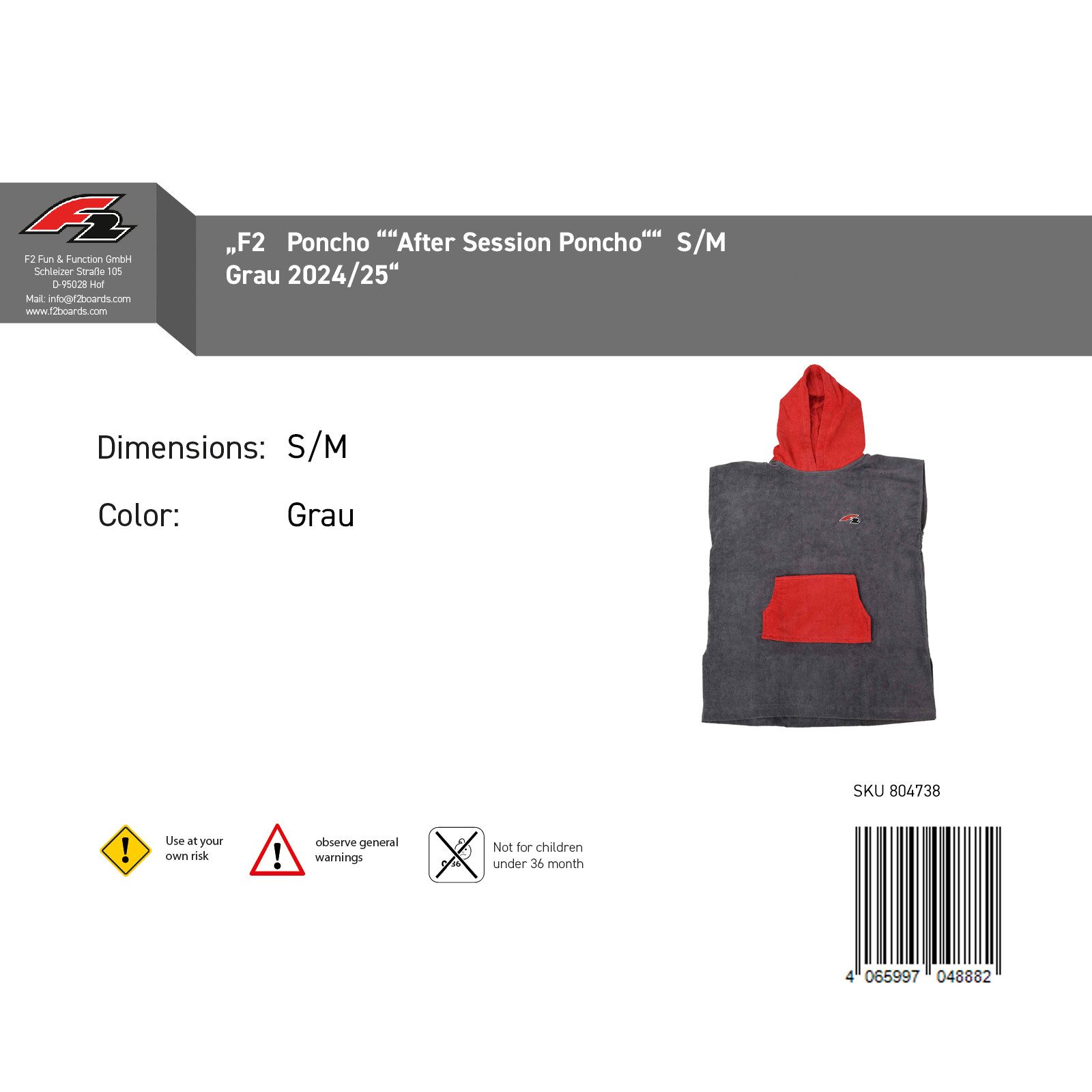 F2 Badeponcho F2 Poncho "After Session günstig online kaufen