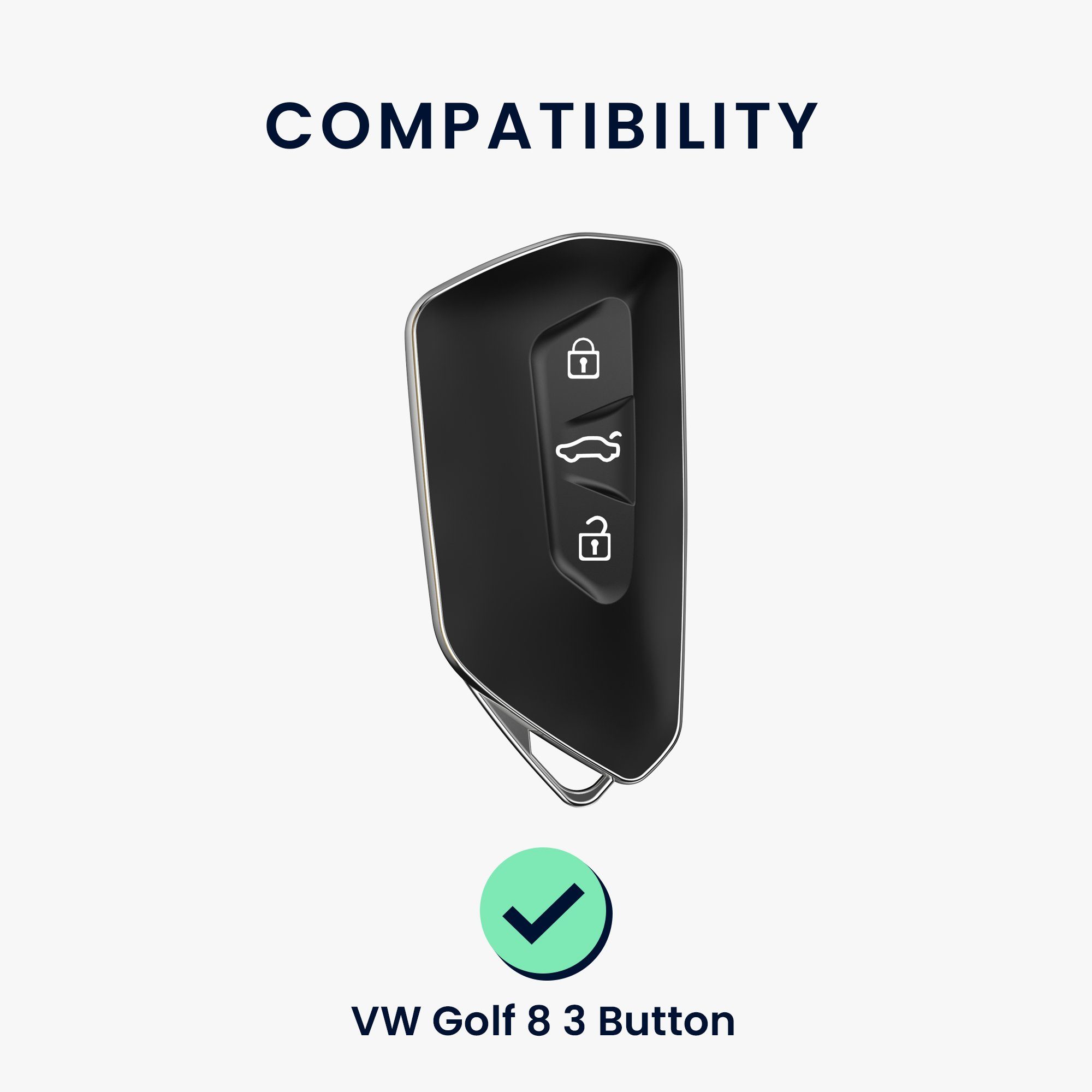 VW kwmobile Schlüsselhülle Golf Silikon 2x Hülle 8, Schlüsseltasche für Autoschlüssel