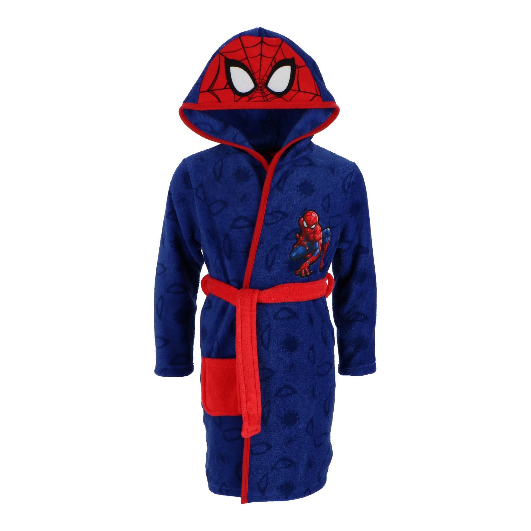 Spiderman Kinderbademantel Kinder Bademantel – Kuscheliger Morgenmantel, Polyester, Kapuze, Bindegürtel, Bindegürtel, extra weich und vielseitig eimsetzbar