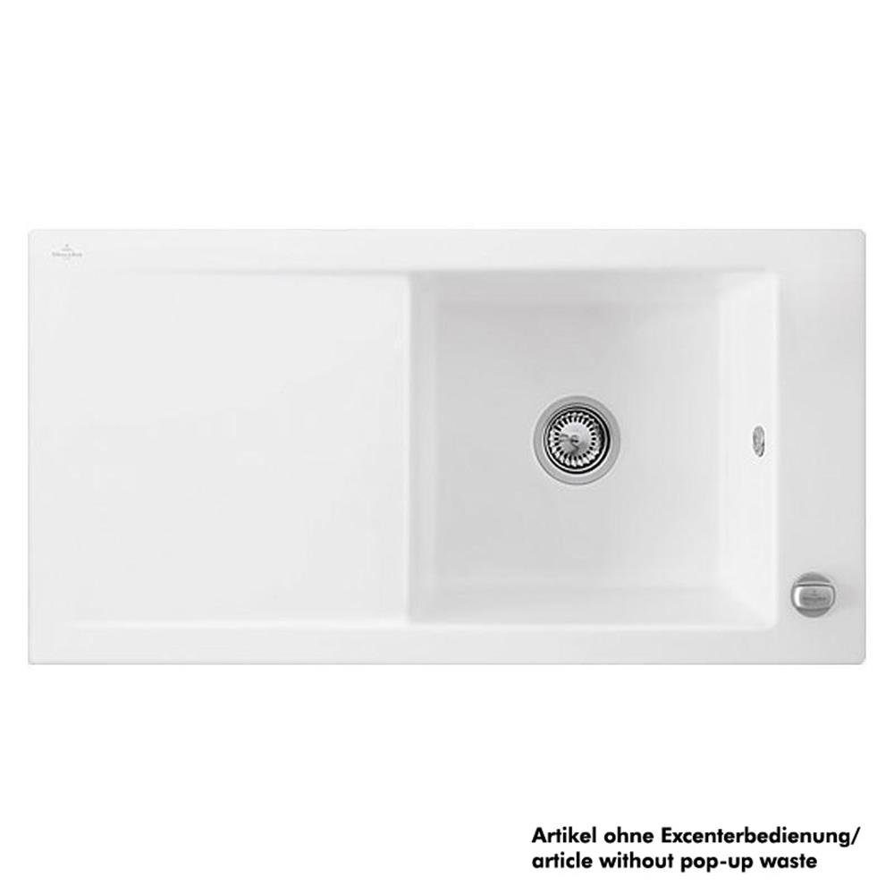 Villeroy & Boch Küchenspüle Villeroy & Boch Einbauspüle flächenbündig Timeline 50 Flat, 86,5/47,5 cm Classicline RW Stone White