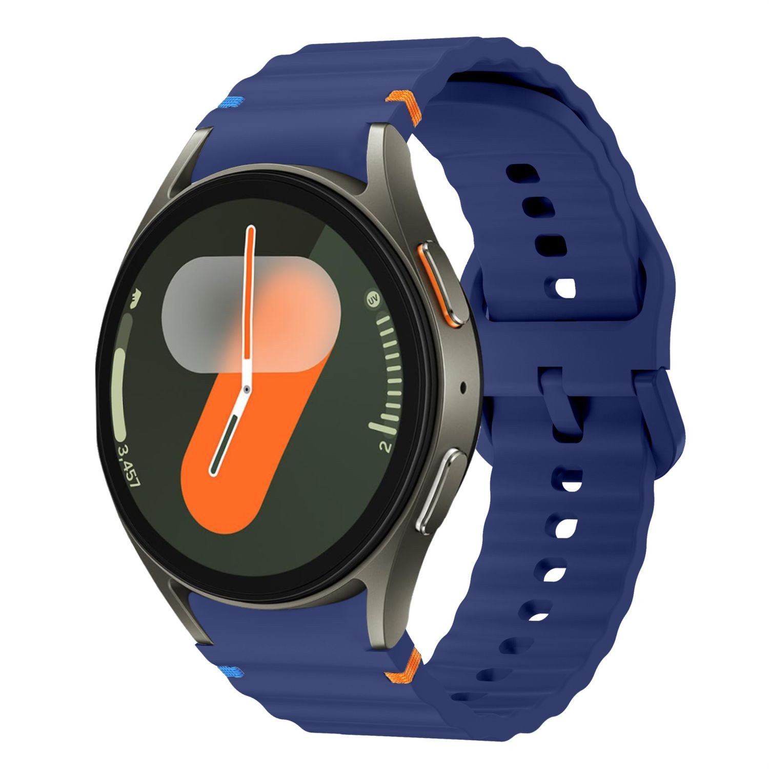 Wigento Smartwatch-Armband TPU Silikon Wellen Design für Samsung Galaxy Watch 7 44 / 40mm Blau