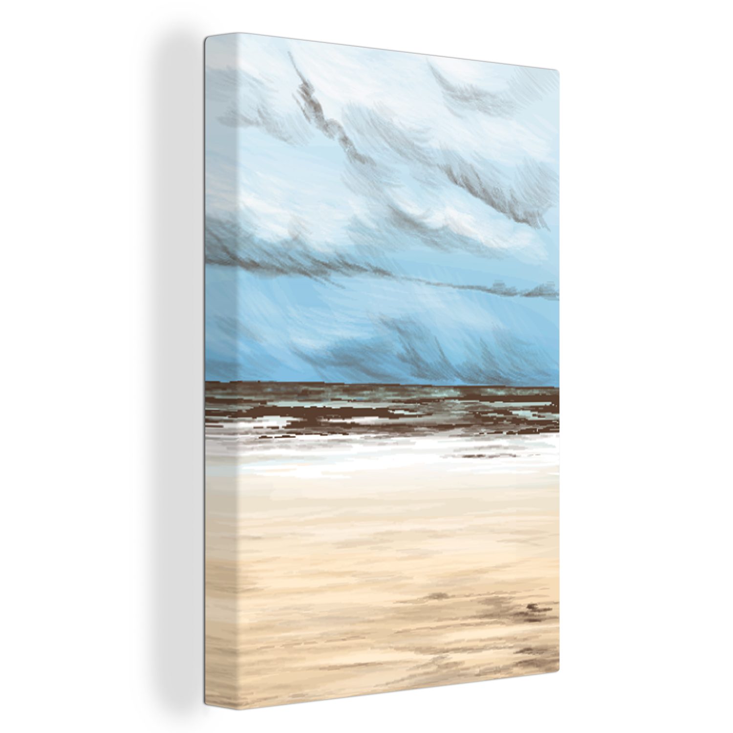 20x30 Himmel Zackenaufhänger, - - Strand (1 Meer, St), cm OneMillionCanvasses® Leinwandbild Leinwandbild Gemälde, fertig bespannt inkl.