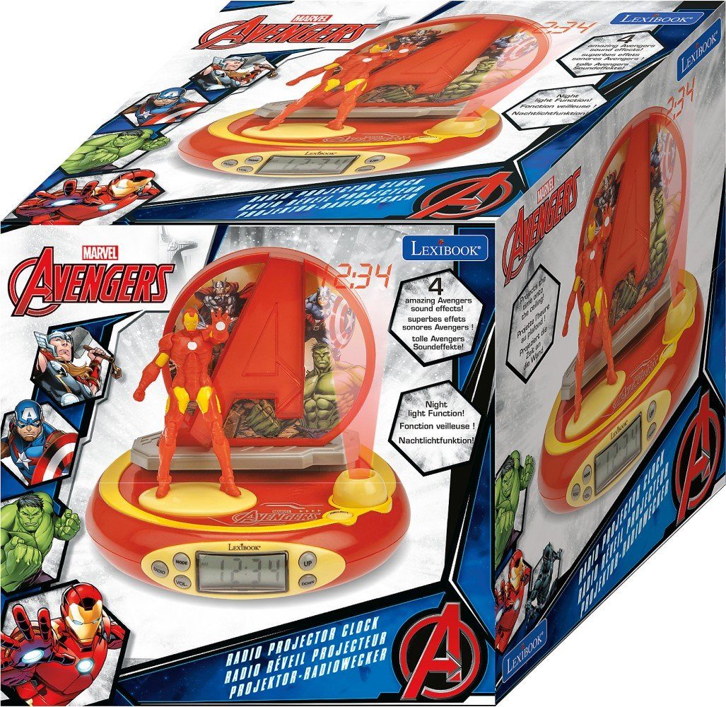 Lexibook® Avengers Projektions-Wecker mit Sound 3D Kinderwecker