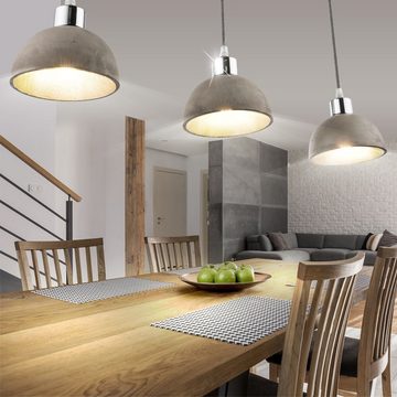 etc-shop LED Pendelleuchte, Leuchtmittel inklusive, Warmweiß, Hänge Lampe Ess Zimmer Beton Strahler Holz Pendel Decken Leuchte im
