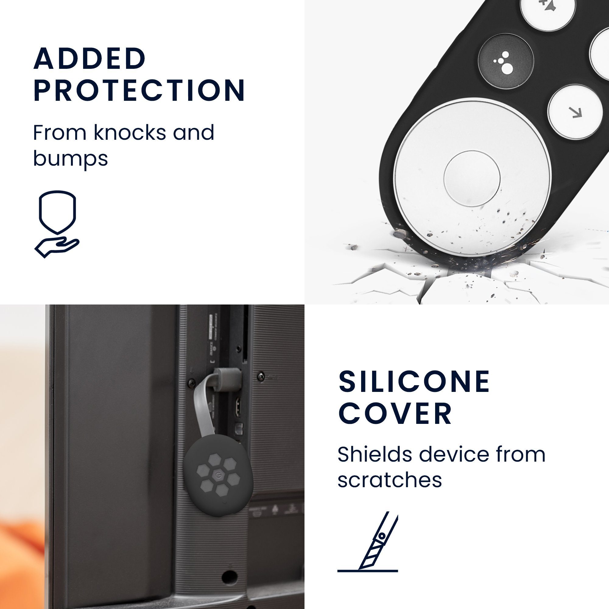 kwmobile Etui für Google Chromecast 2020 4K (not for New-Generation), Silikon Tastaturschutz AZERTY (Frankreich, Belgien)